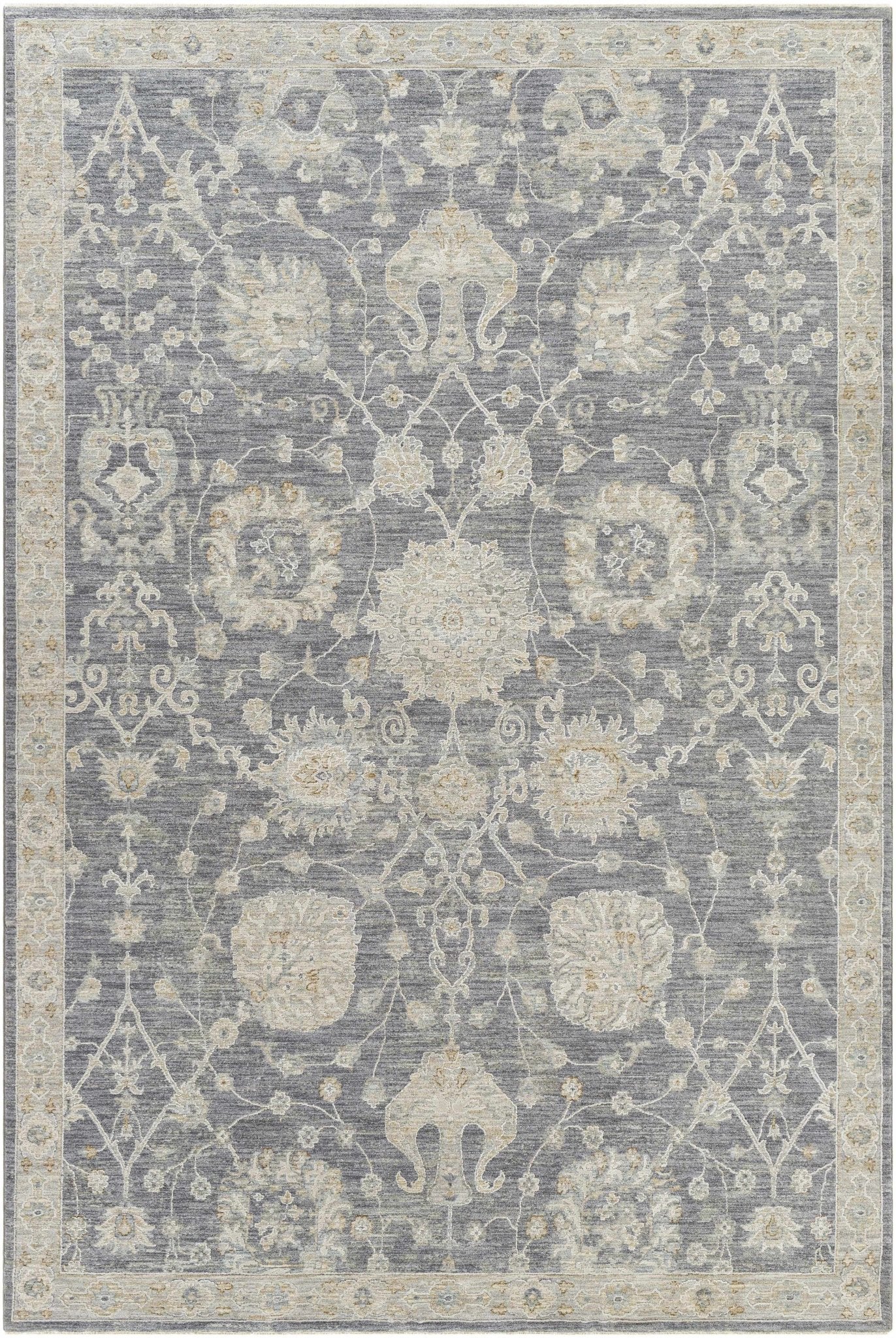 Antique Look Gray, Beige and Silver Oriental Oushak Design Area Rug - Image 12