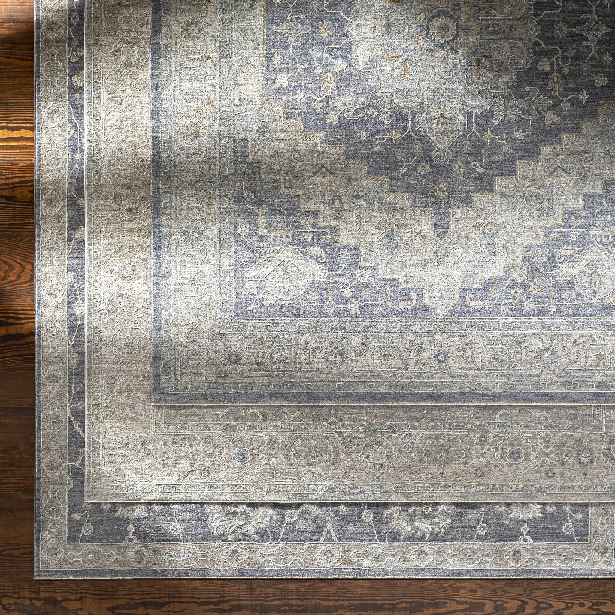 Antique Look Gray, Beige and Silver Oriental Oushak Design Area Rug - Image 6