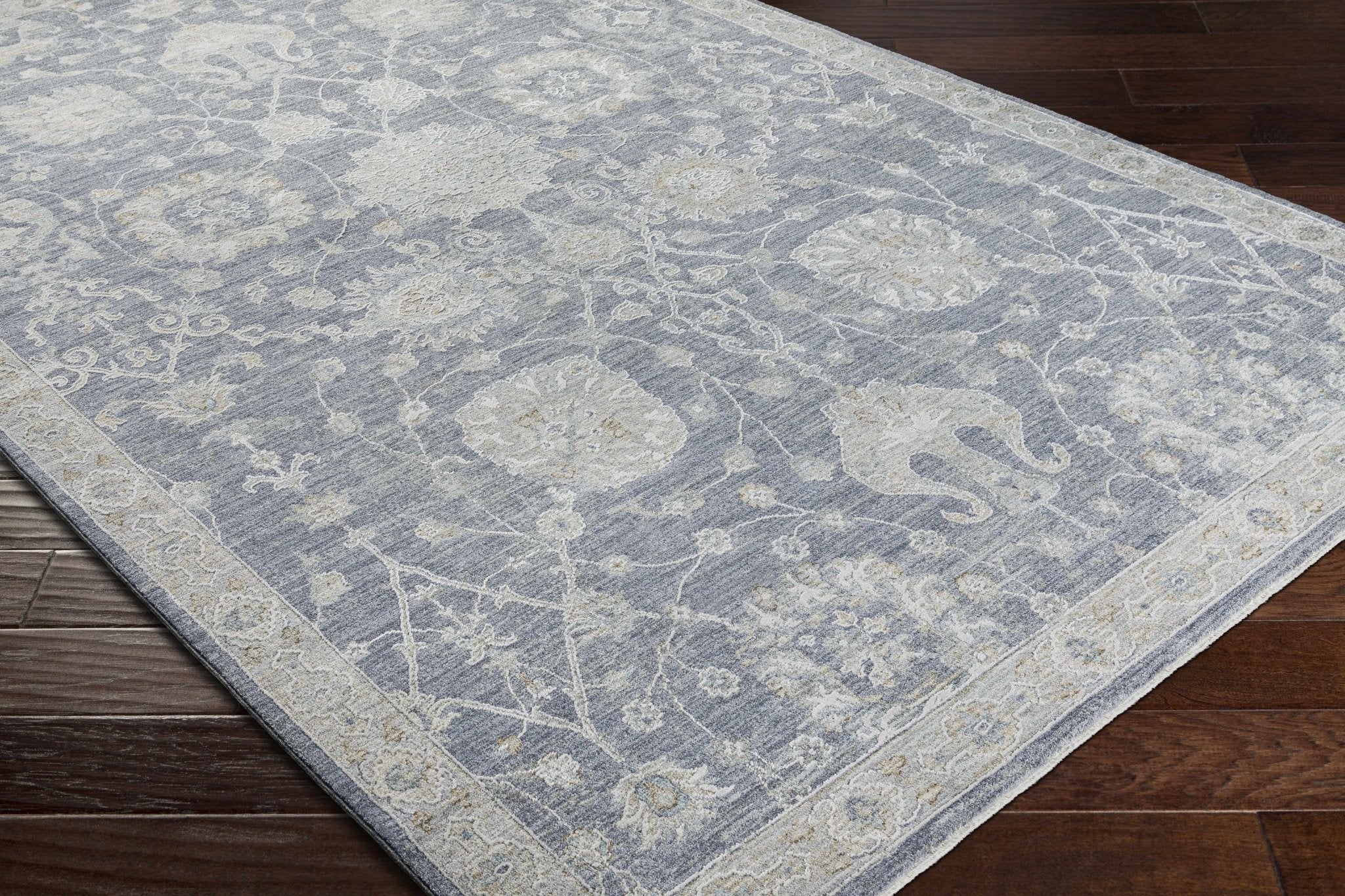 Antique Look Gray, Beige and Silver Oriental Oushak Design Area Rug - Image 9