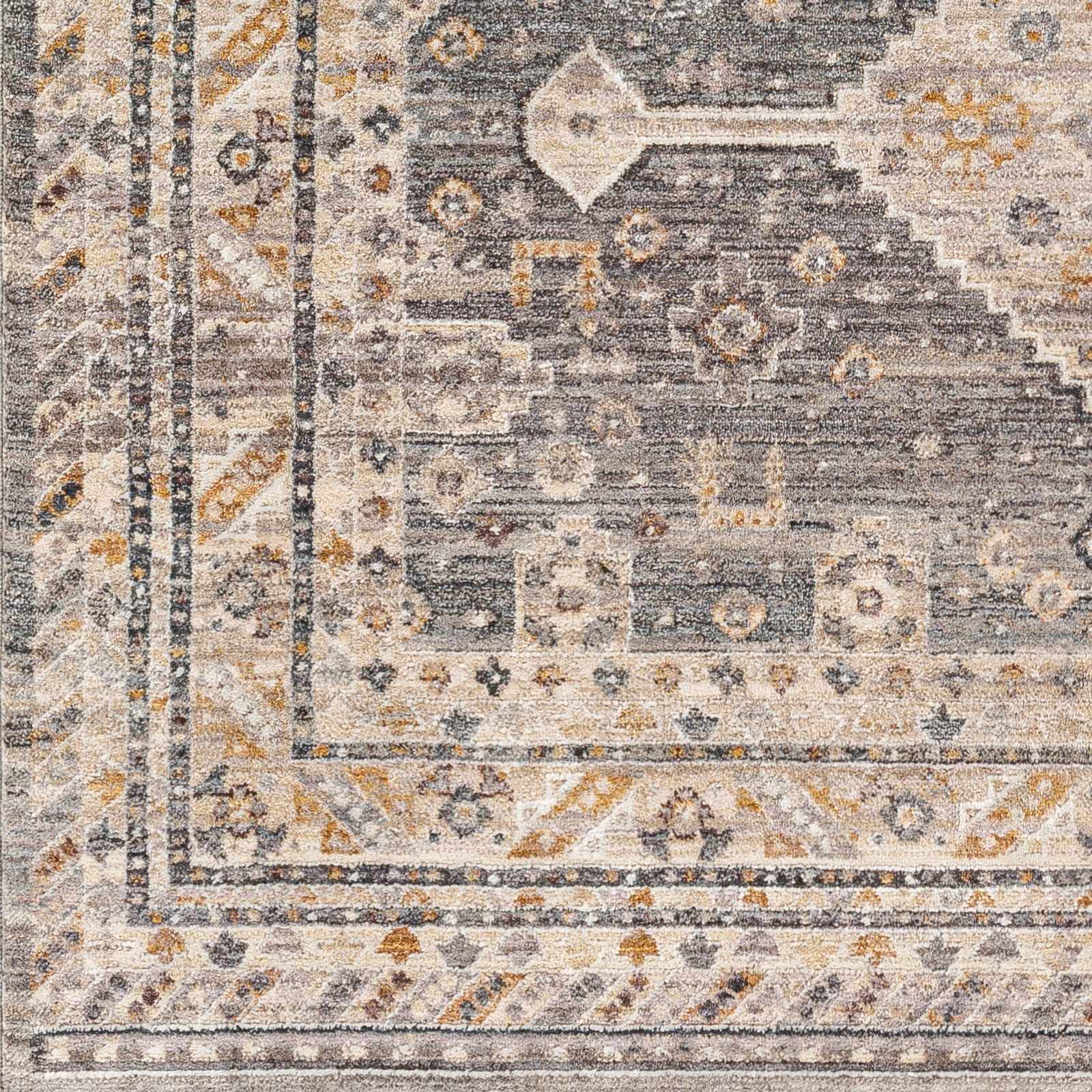 Gray Beige Southwestern Style Machien Woven Rug - Image 3