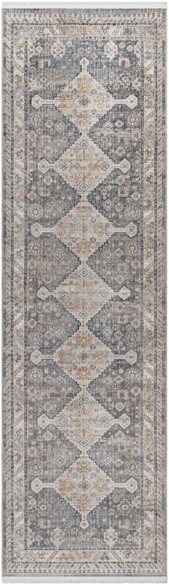 Gray Beige Southwestern Style Machien Woven Rug - Image 8