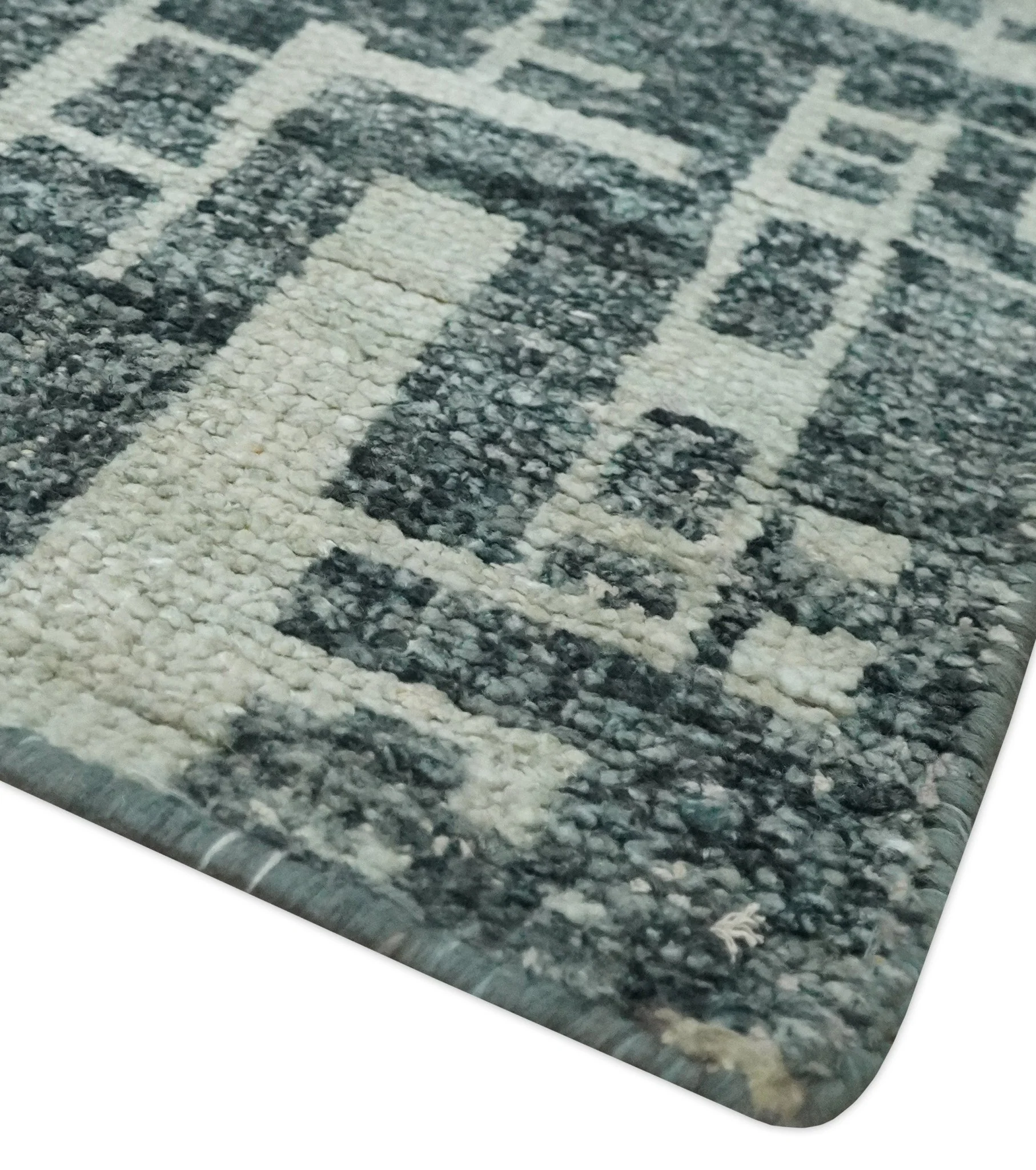 5x8 Hand Knotted Gray, Charcoal and Ivory Modern Abstract Contemporary Recycled art silk Area Rug - Image 5
