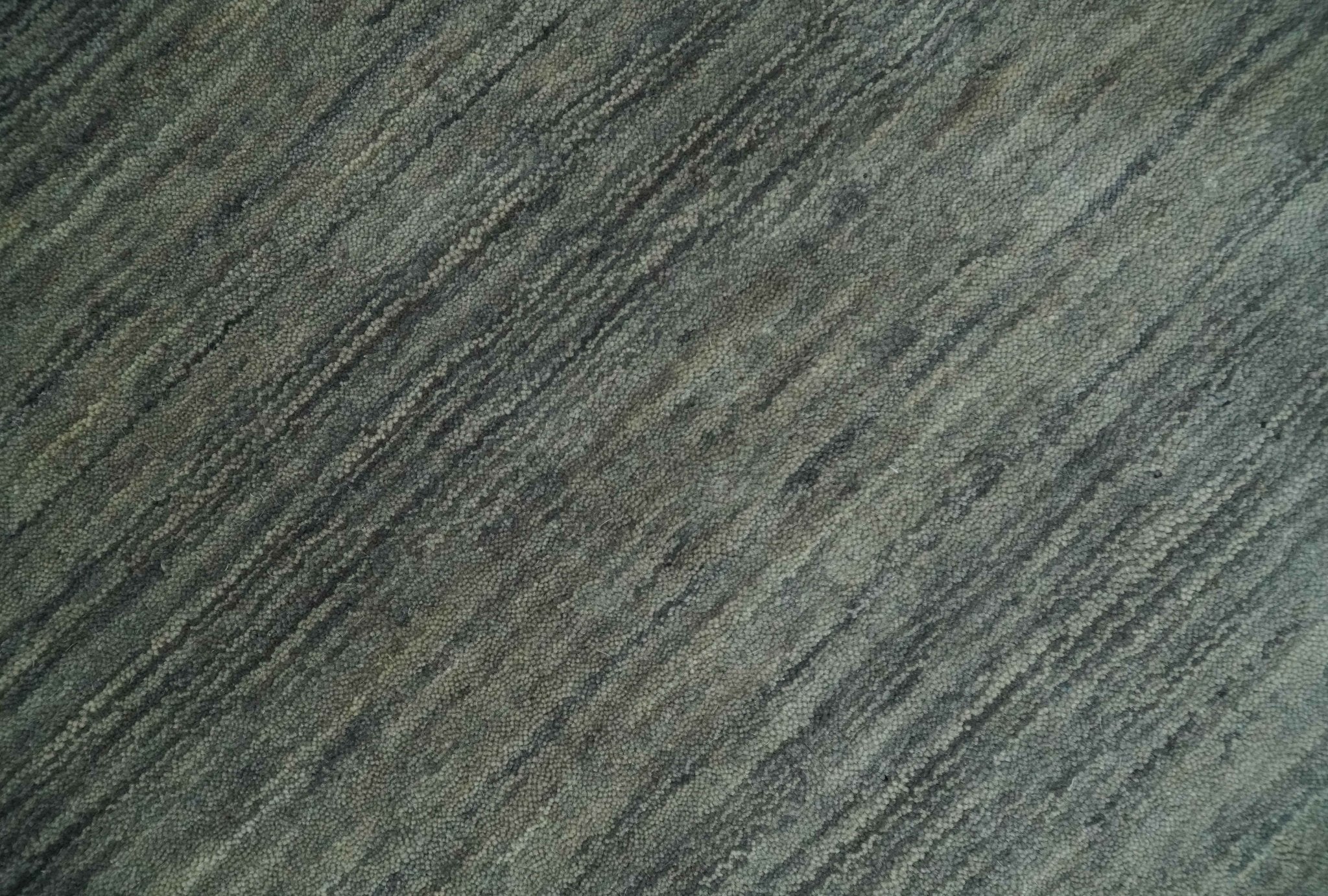 5x8 Gray, Charcoal and Ivory with Striped Wool Hand Woven Southwestern Lori Gabbeh Rug| KNT27 - Image 11