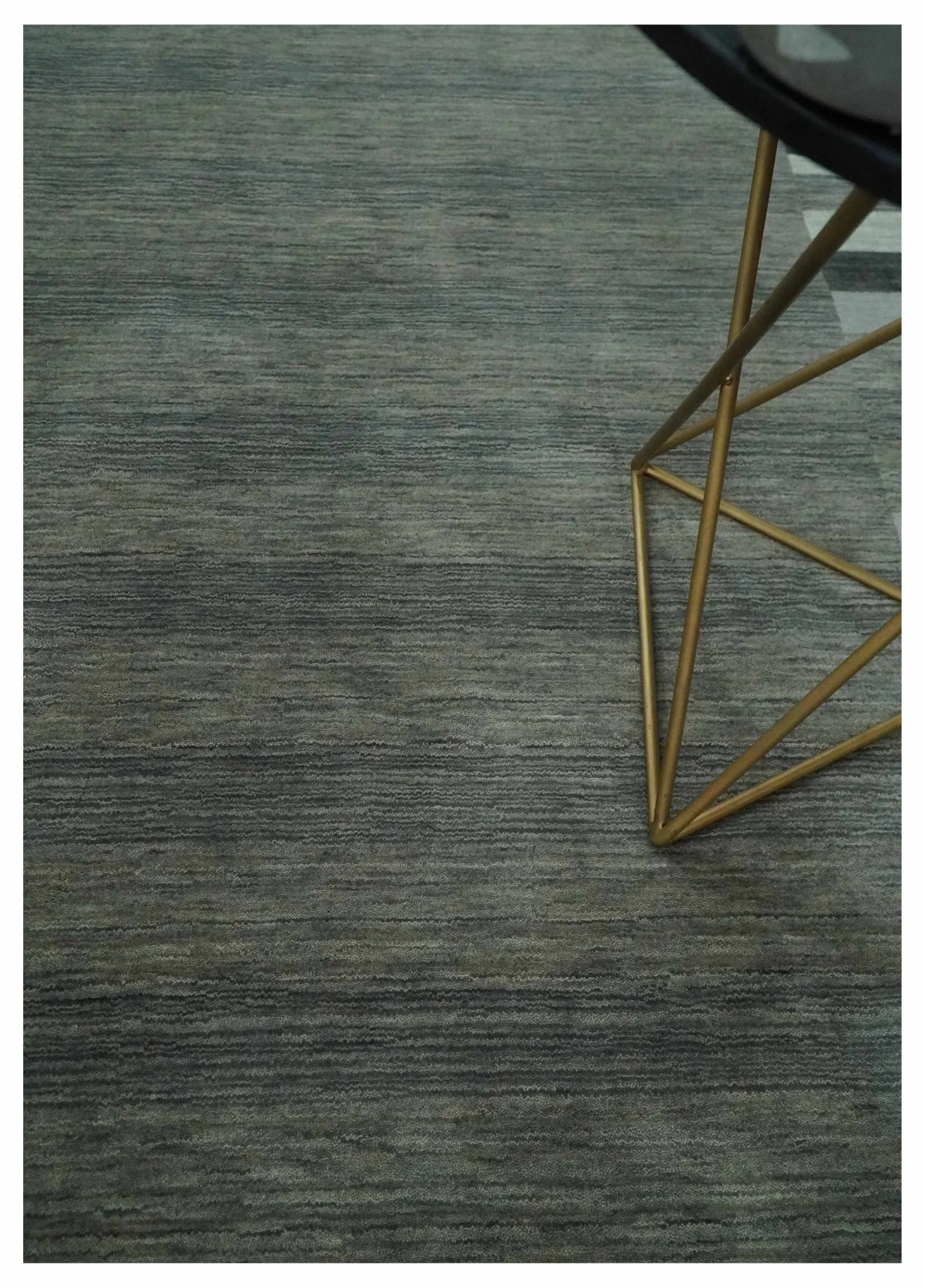 5x8 Gray, Charcoal and Ivory with Striped Wool Hand Woven Southwestern Lori Gabbeh Rug| KNT27 - Image 3