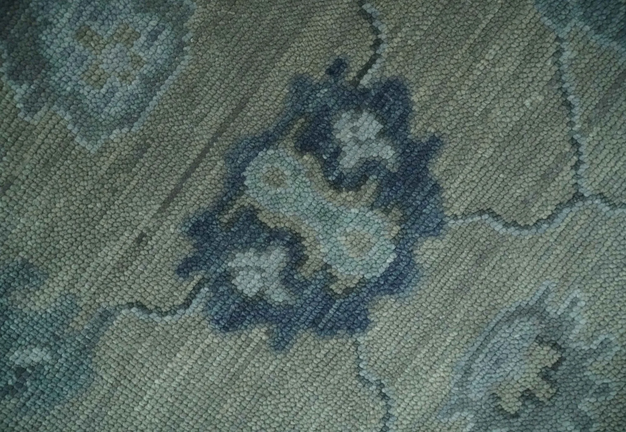 Custom Made Antique look Gray, Charcoal and silver Oriental Oushak wool Area Rug - Image 4