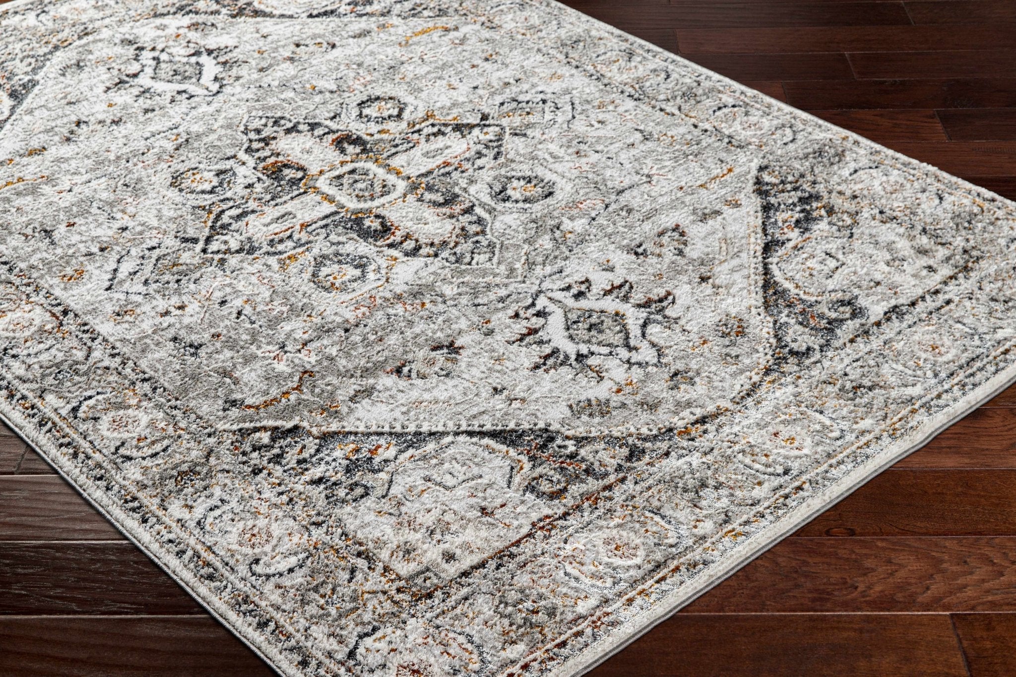 Antique Style Gray, Charcoal, Gold and Brown Traditional Heriz Design Area Rug - Image 16