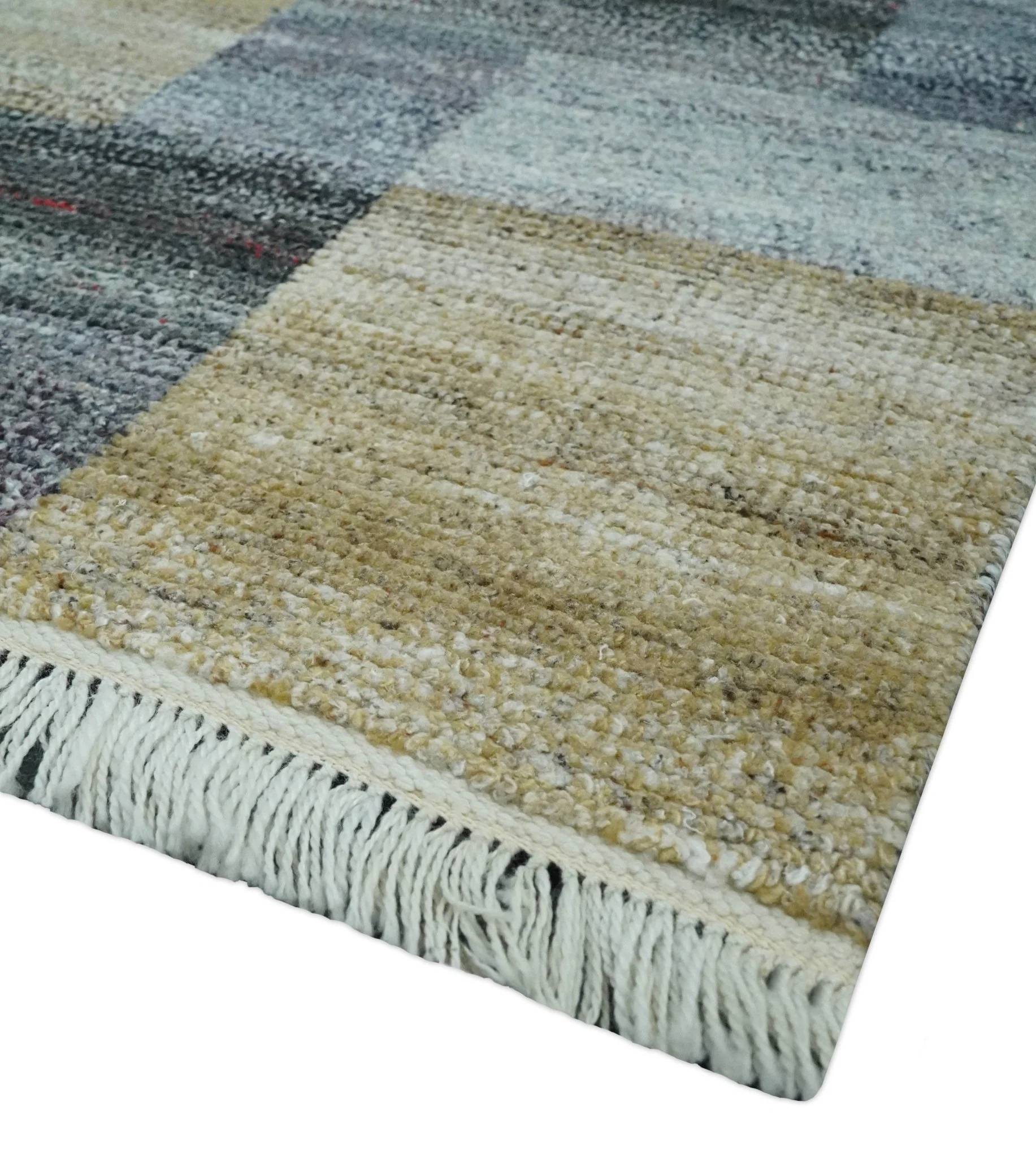 Gray, Charcoal, Ivory and Beige Modern Geometrical 5x8 Pet yarn Area Rug - Image 6