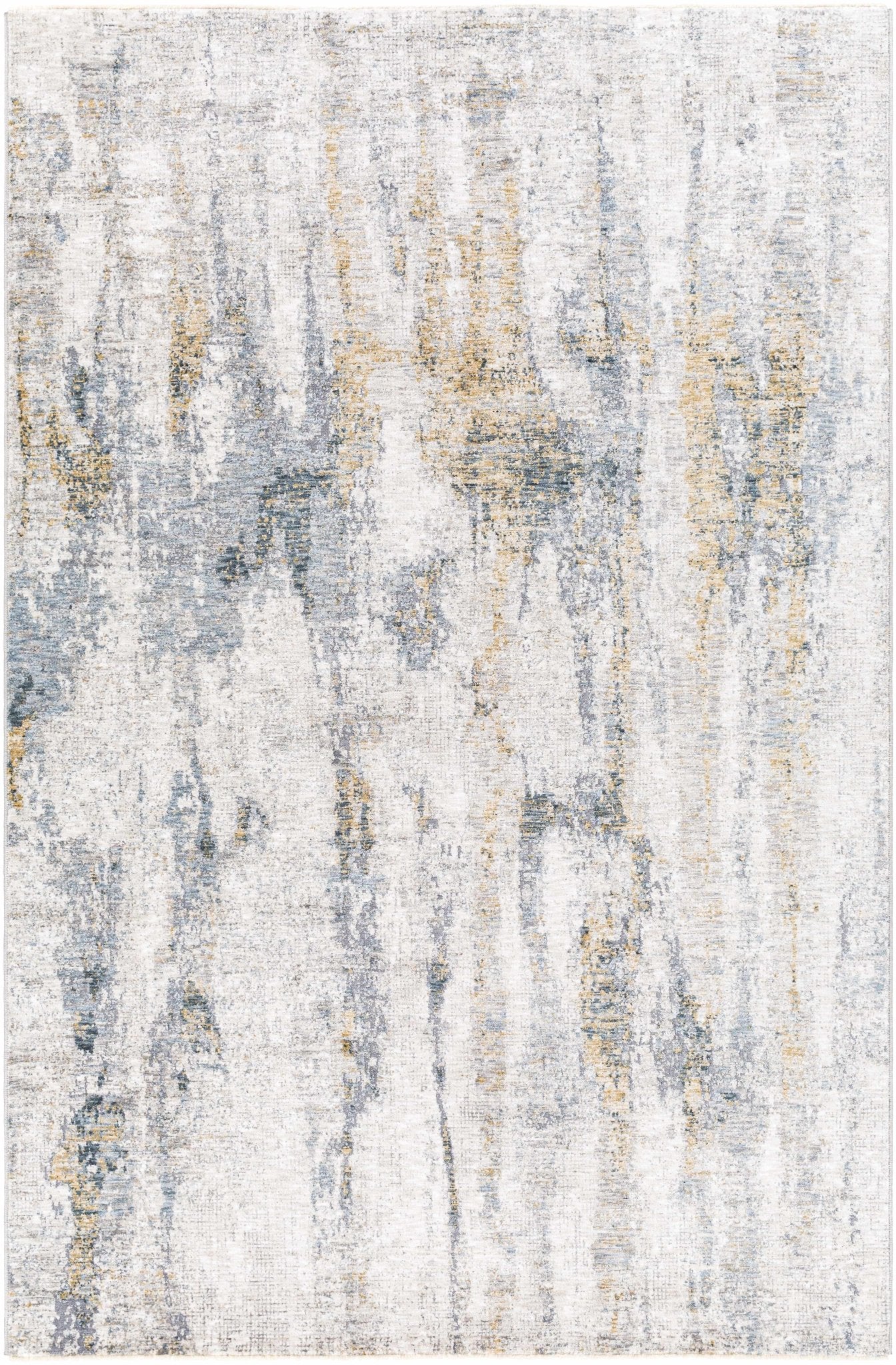 Gray Contemporary Abstract Machine Woven Rug - Image 10