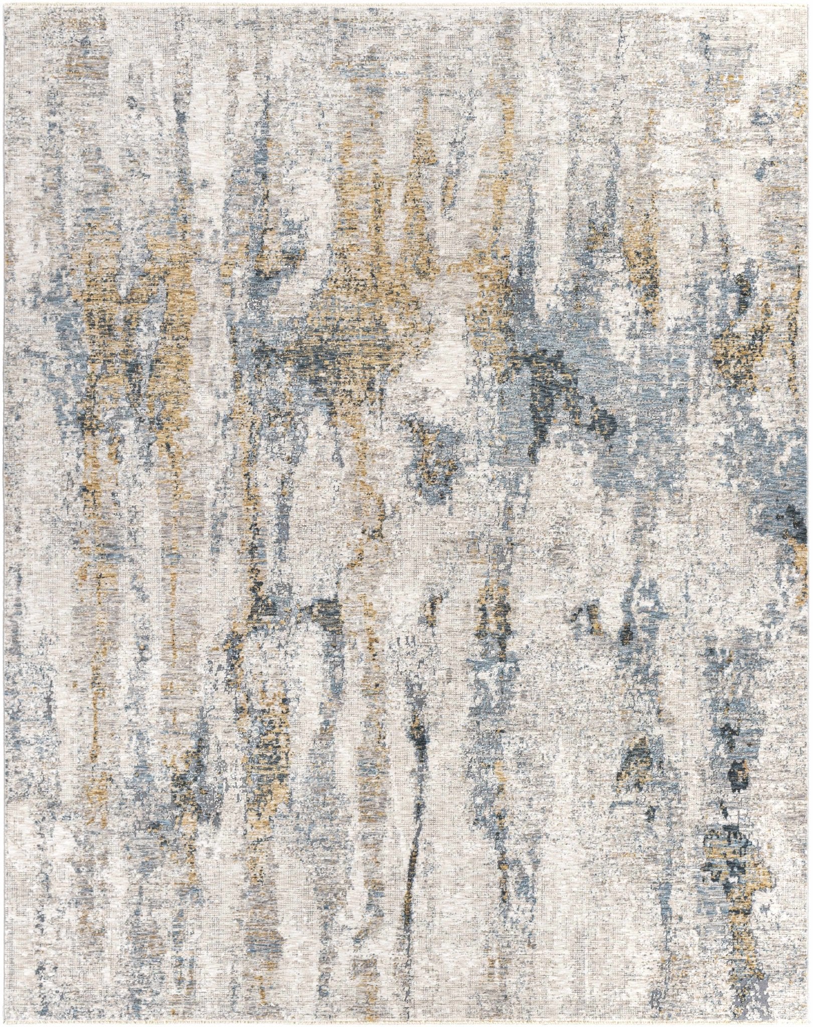 Gray Contemporary Abstract Machine Woven Rug - Image 11