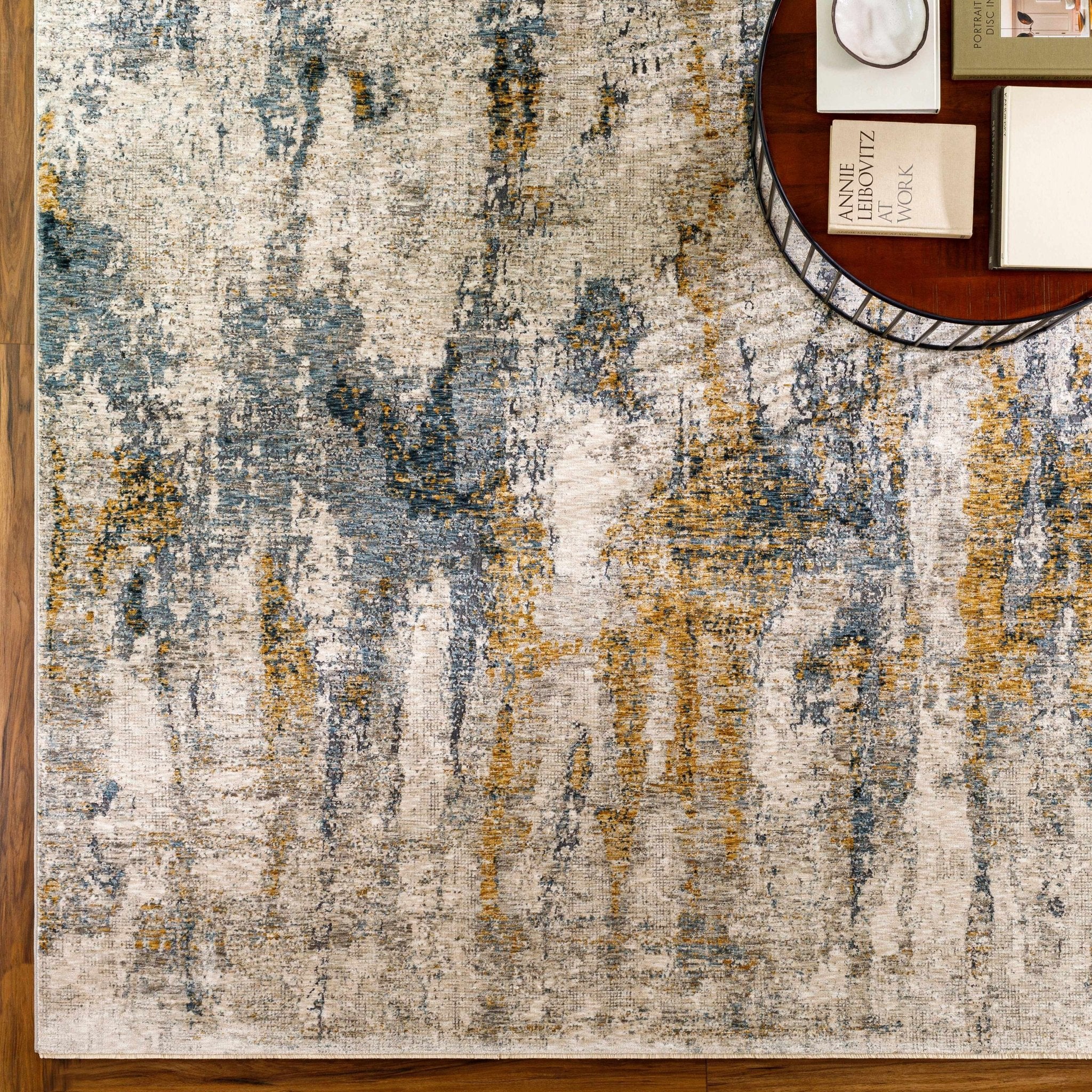 Gray Contemporary Abstract Machine Woven Rug - Image 18