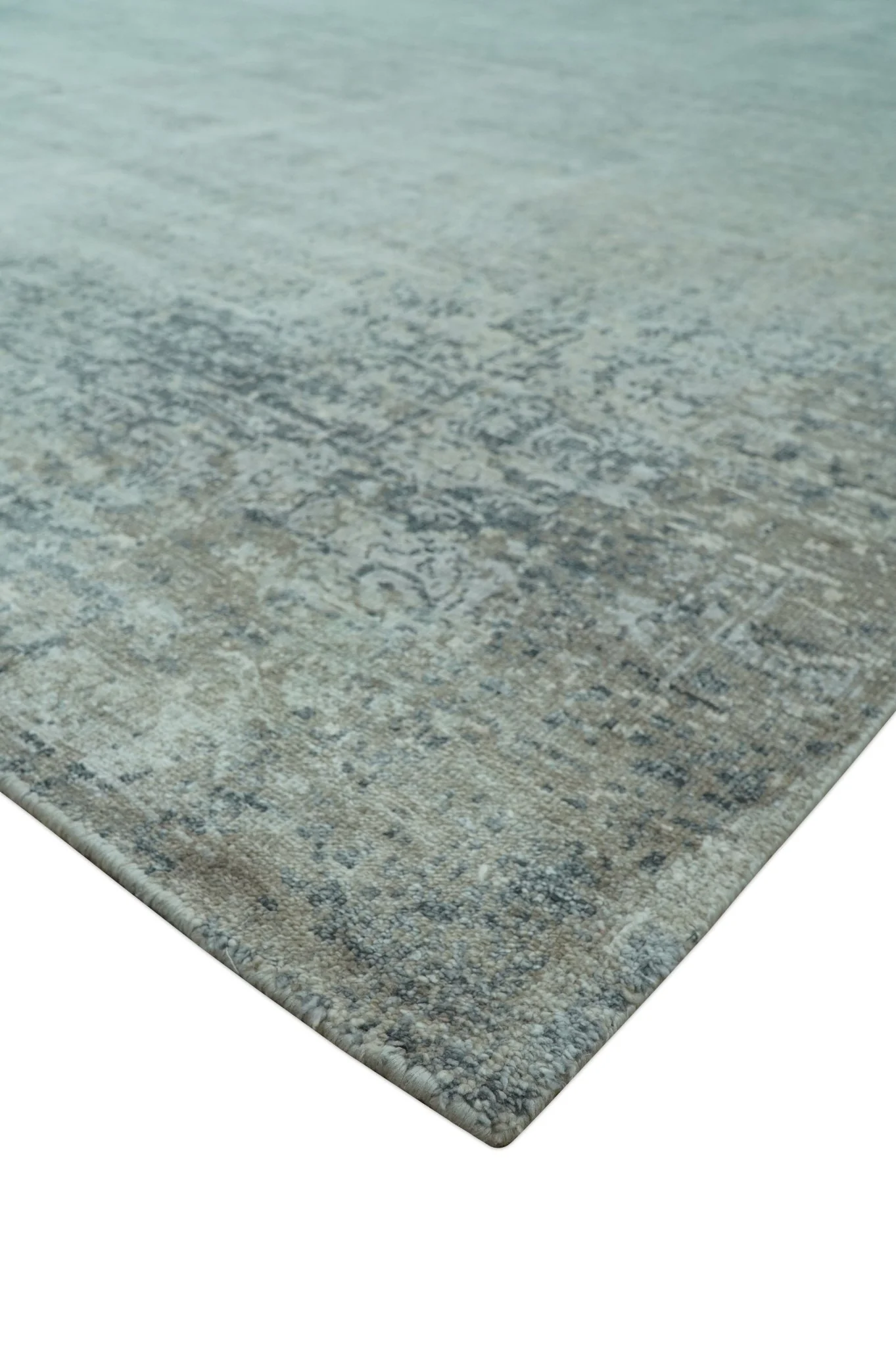 Silver design Modern Abstract Hand Knotted Bamboo Silk Area Rug - Image 4