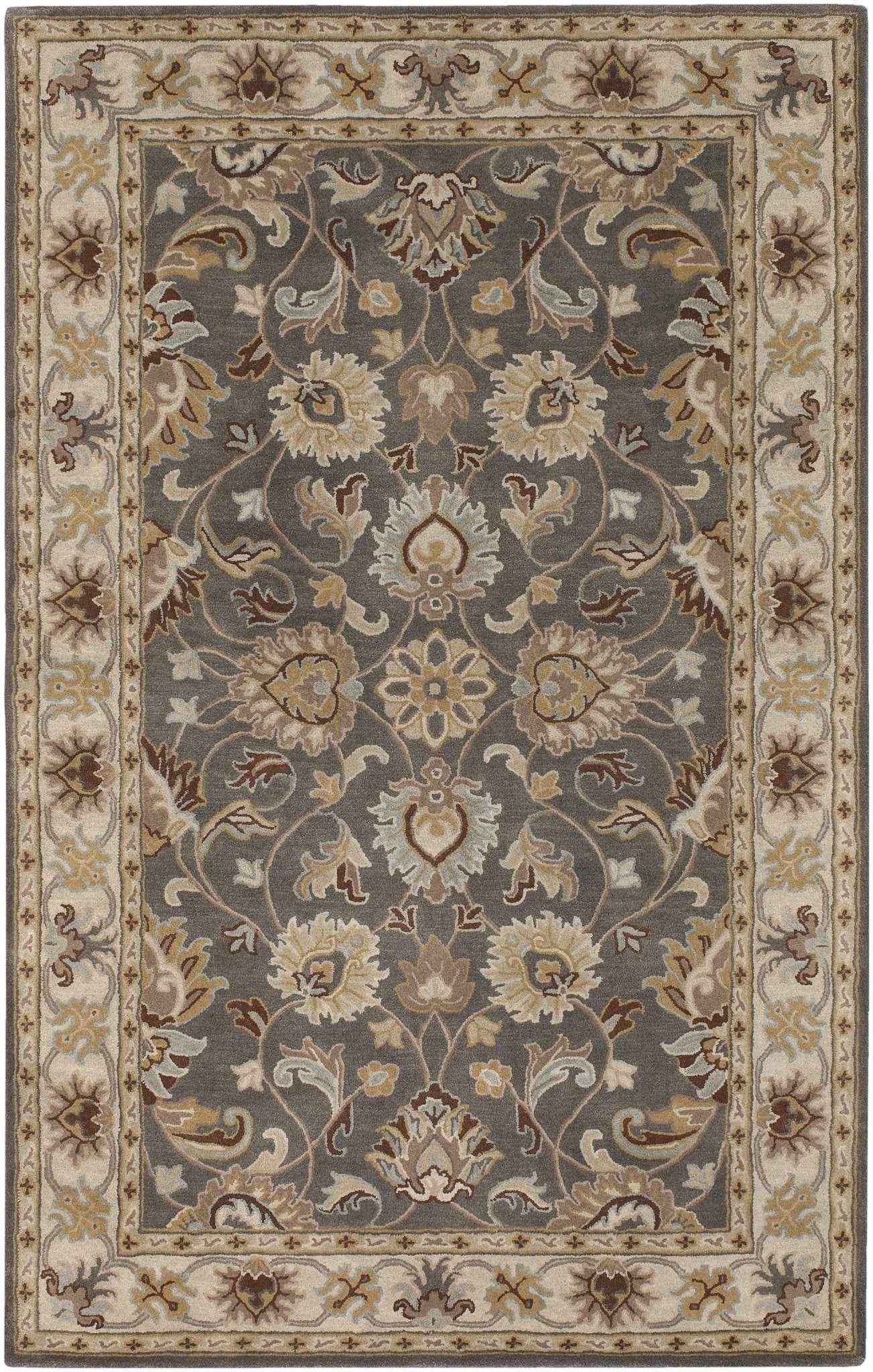 Vintage Style Gray, Gold, Brown and Tan Hand Tufted Oriental Oushak Multi Size wool Rug - Image 13