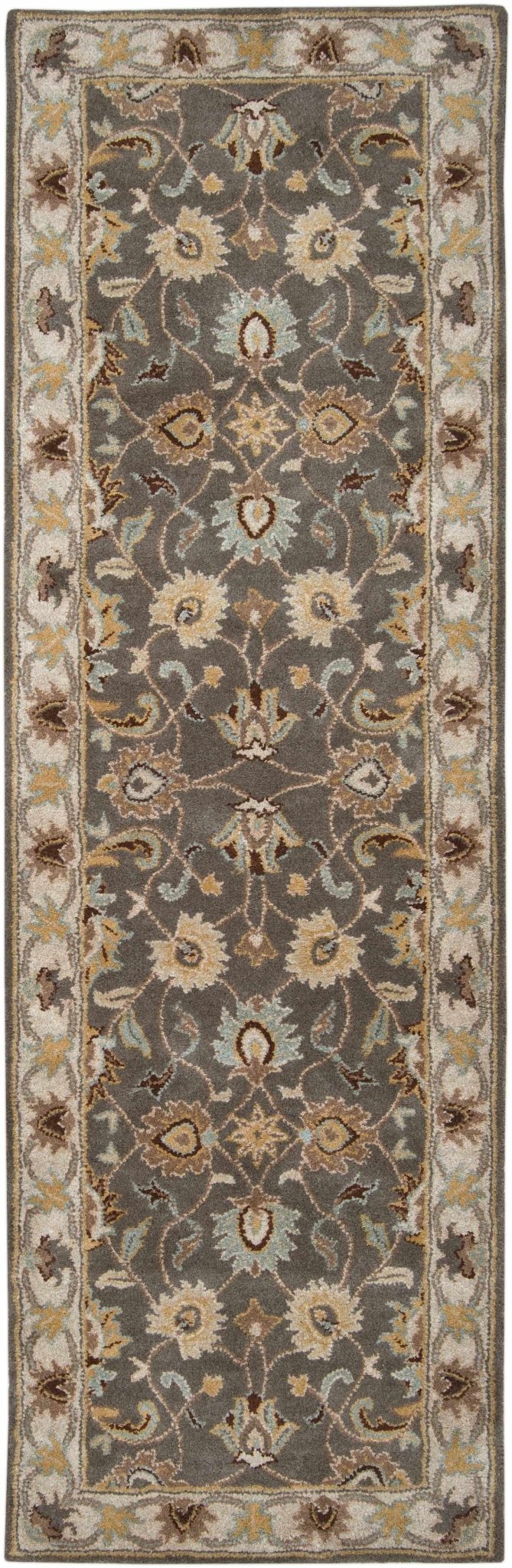 Vintage Style Gray, Gold, Brown and Tan Hand Tufted Oriental Oushak Multi Size wool Rug - Image 6