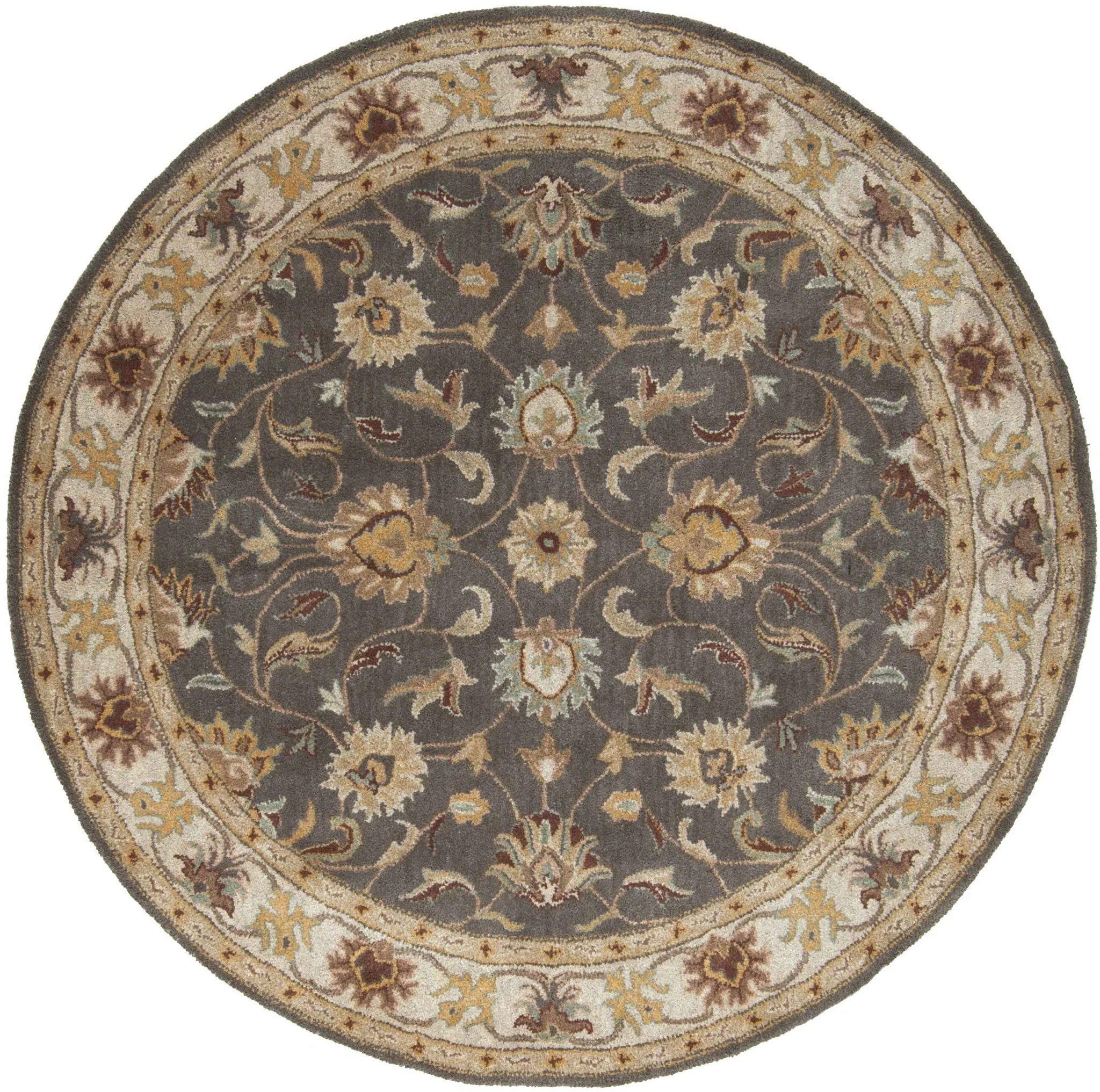 Vintage Style Gray, Gold, Brown and Tan Hand Tufted Oriental Oushak Multi Size wool Rug - Image 9