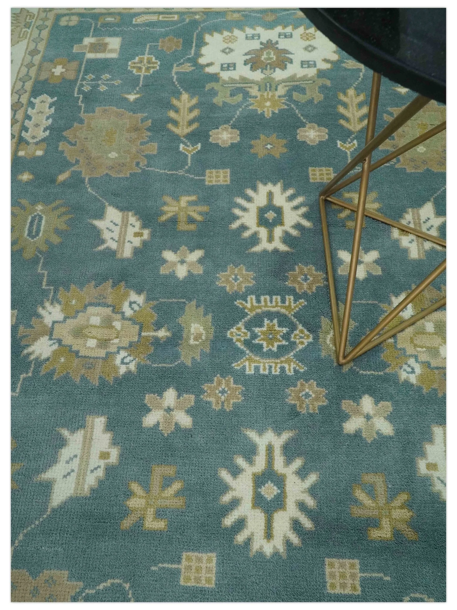 Hand Knotted Gray, Ivory and Beige Traditional Floral Custom Made wool rug - Image 2
