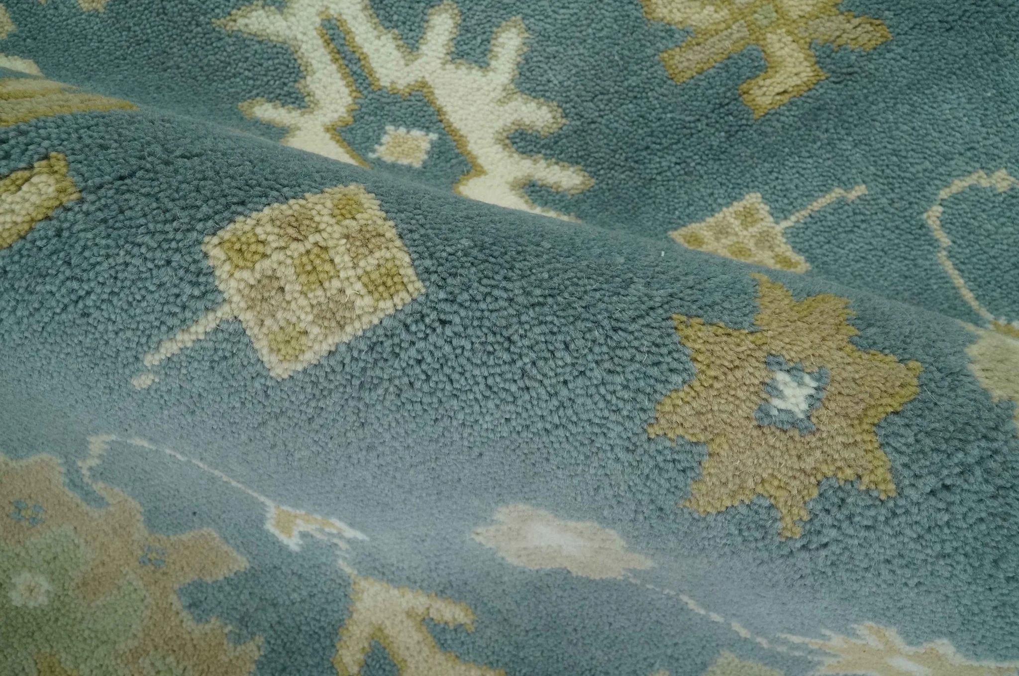 Hand Knotted Gray, Ivory and Beige Traditional Floral Custom Made wool rug - Image 6