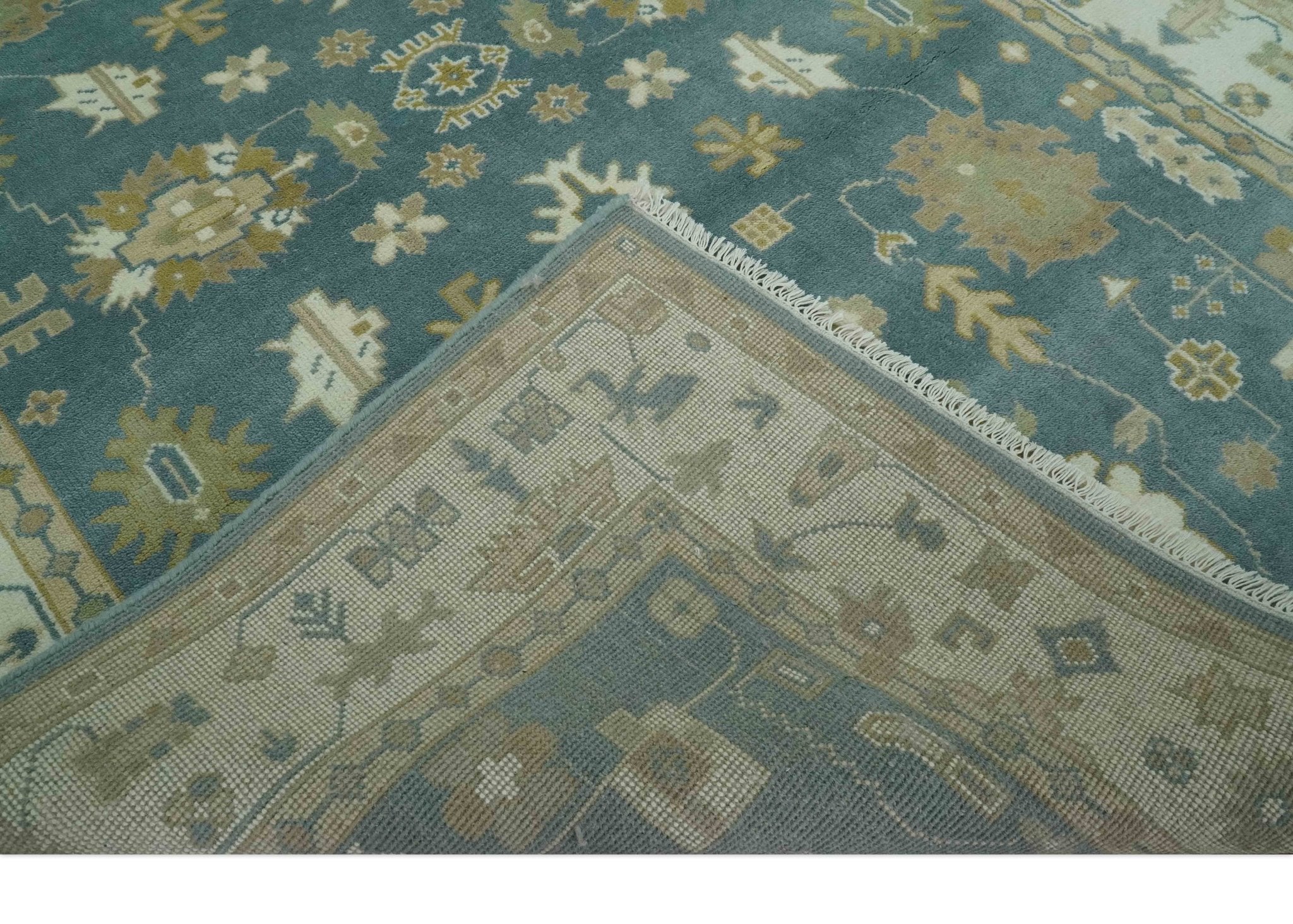 Hand Knotted Gray, Ivory and Beige Traditional Floral Custom Made wool rug - Image 7