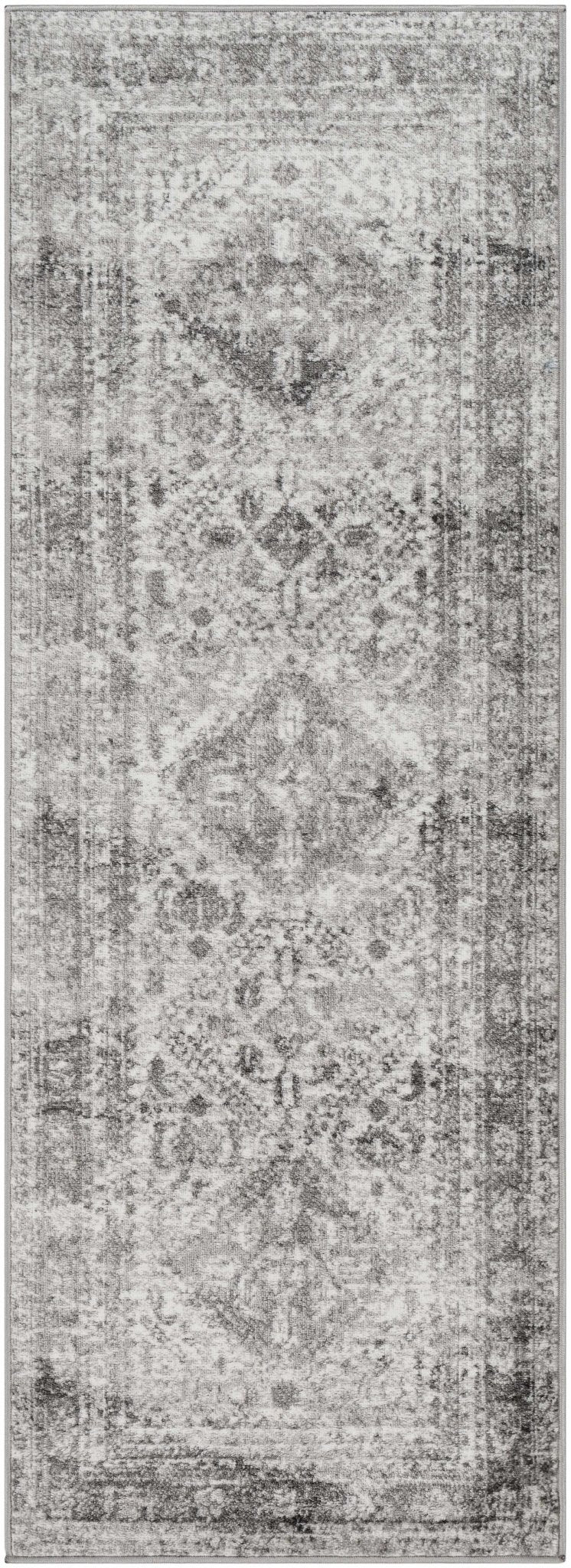 Antique Style Gray, Ivory and Charcoal Traditional Heriz Multi Size Area Rug - Image 13