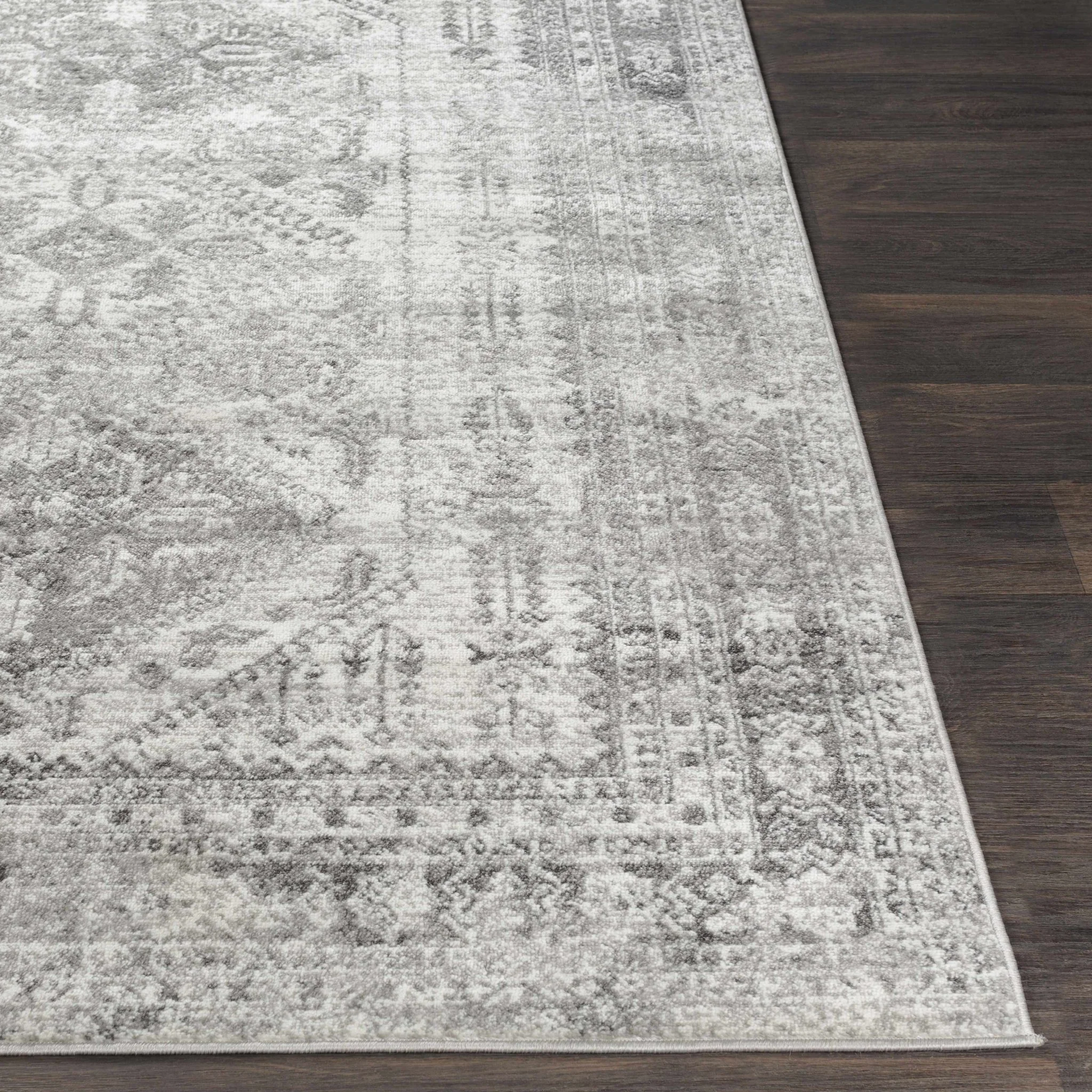 Antique Style Gray, Ivory and Charcoal Traditional Heriz Multi Size Area Rug - Image 14