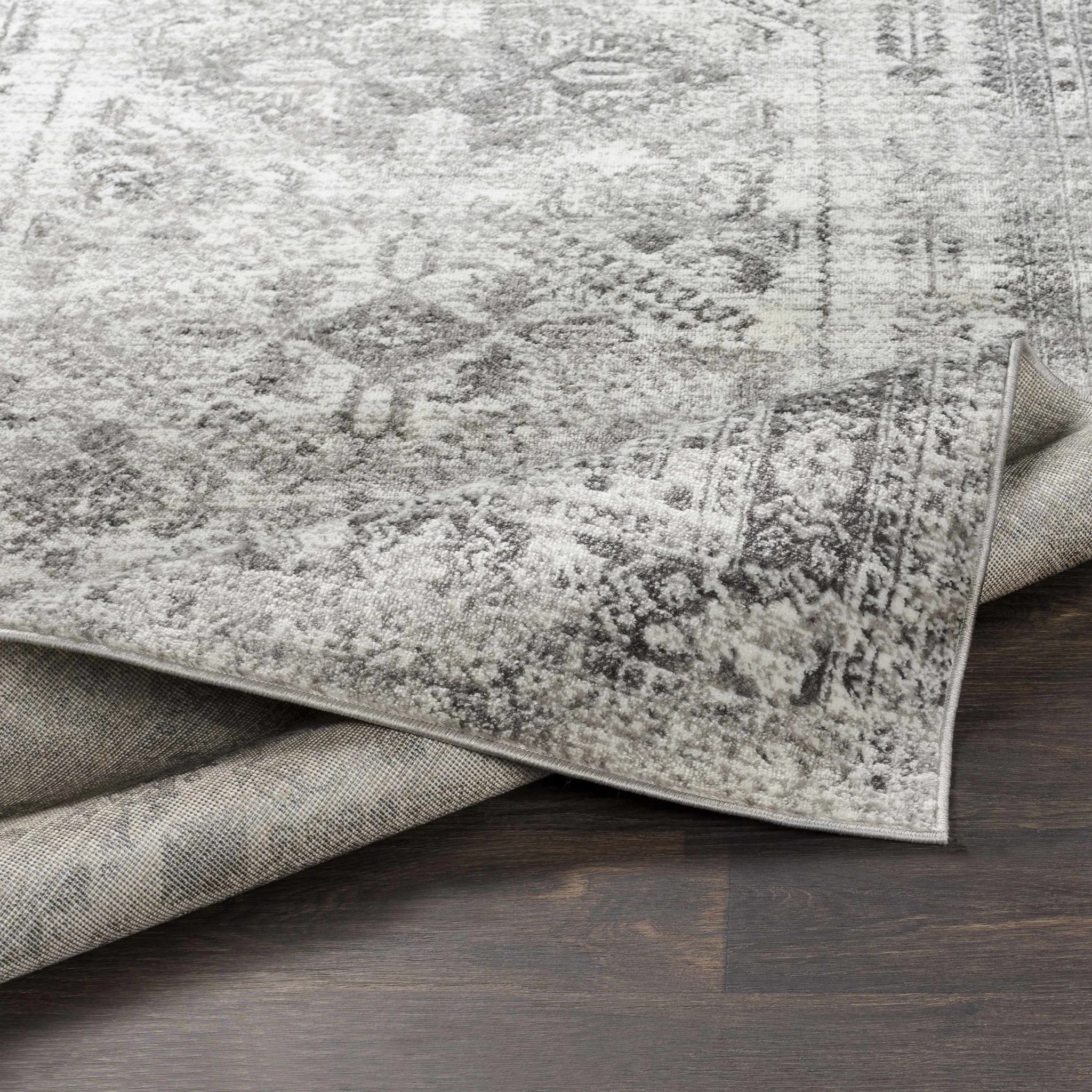 Antique Style Gray, Ivory and Charcoal Traditional Heriz Multi Size Area Rug - Image 16
