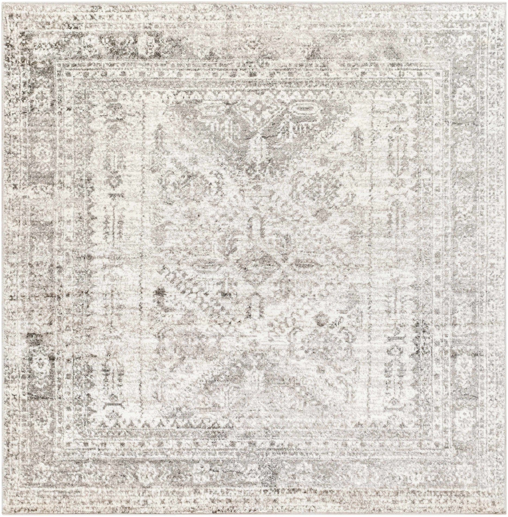 Antique Style Gray, Ivory and Charcoal Traditional Heriz Multi Size Area Rug - Image 19