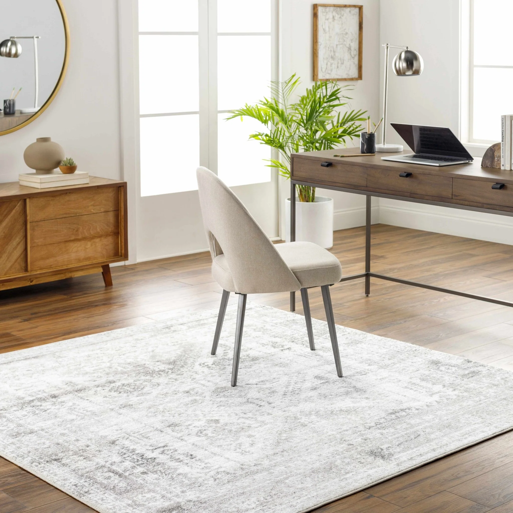 Antique Style Gray, Ivory and Charcoal Traditional Heriz Multi Size Area Rug - Image 21