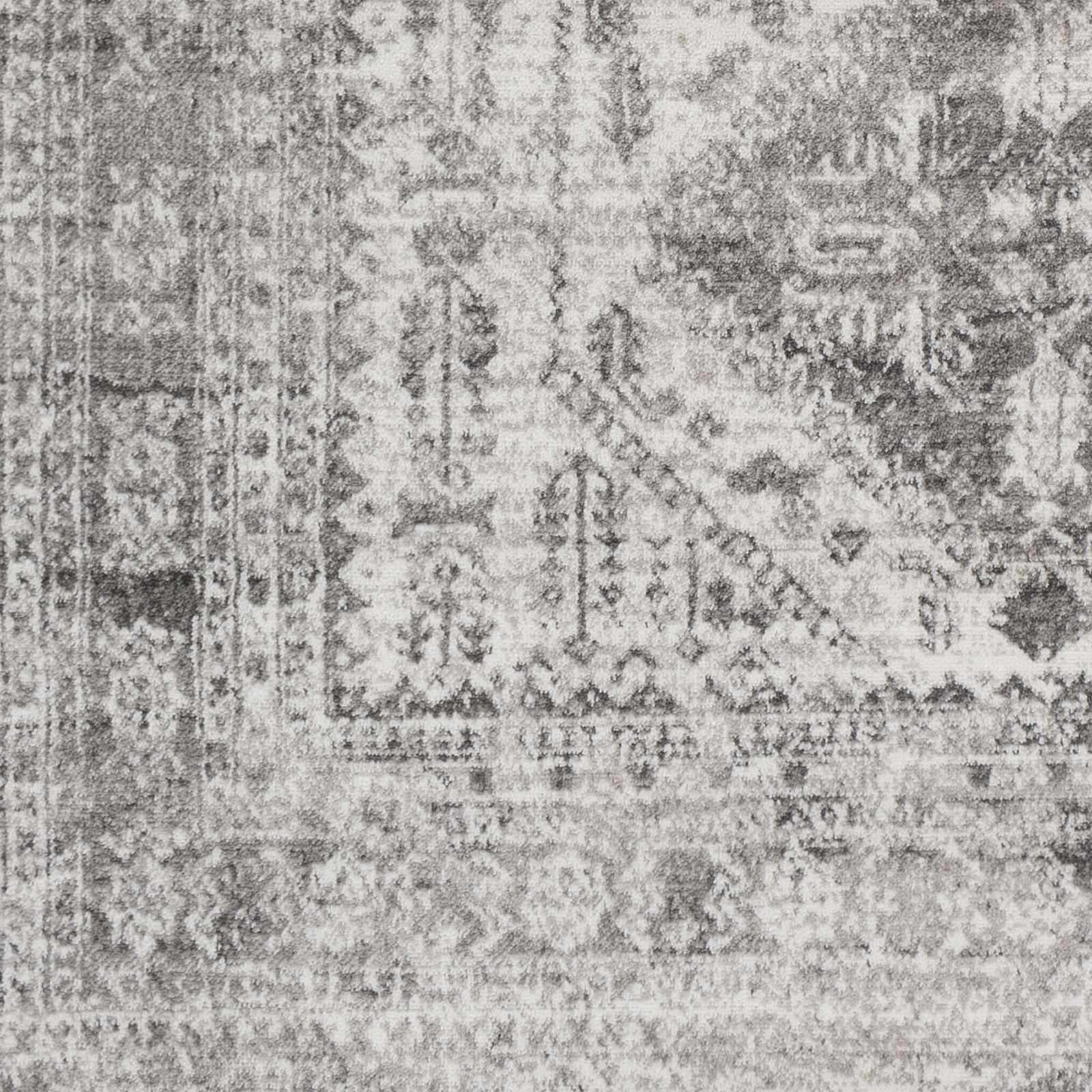 Antique Style Gray, Ivory and Charcoal Traditional Heriz Multi Size Area Rug - Image 7