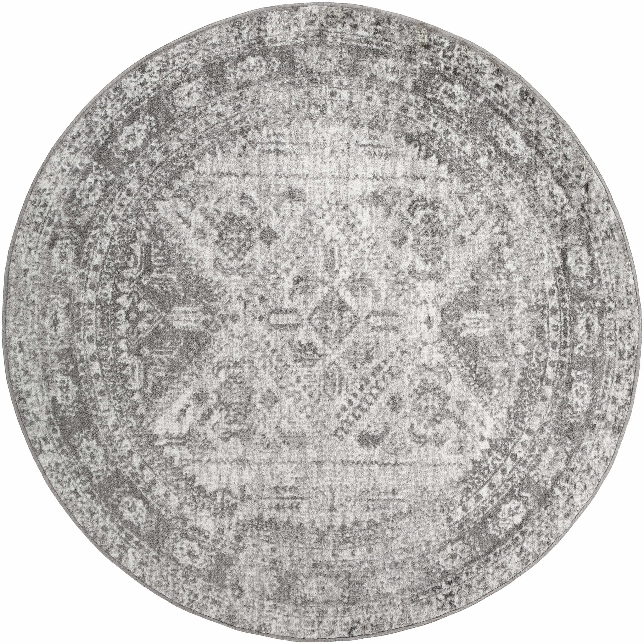 Antique Style Gray, Ivory and Charcoal Traditional Heriz Multi Size Area Rug - Image 8