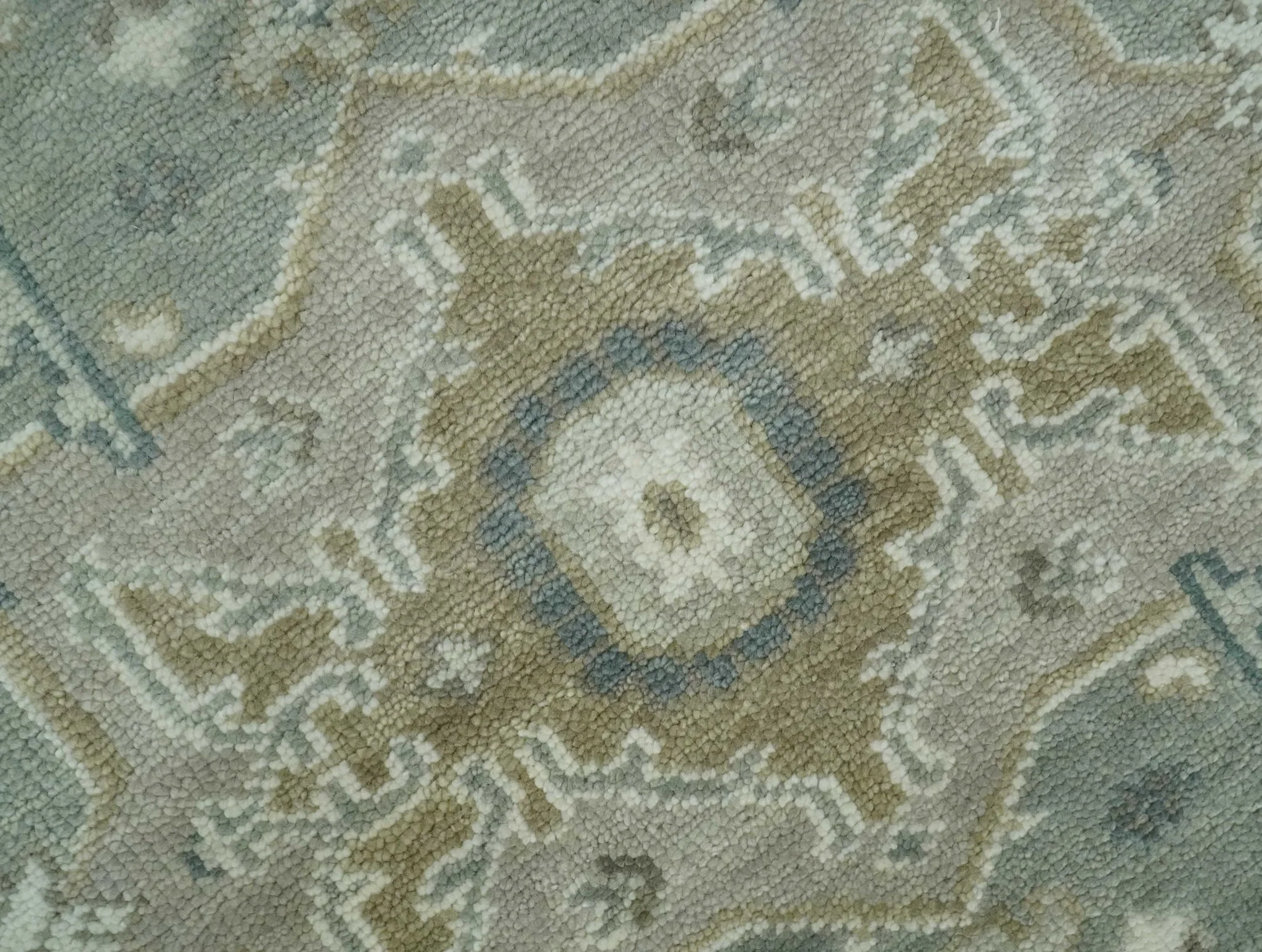 Custom Made Gray, Ivory and Silver Hand knotted Traditional Medallion wool Area Rug - Image 4