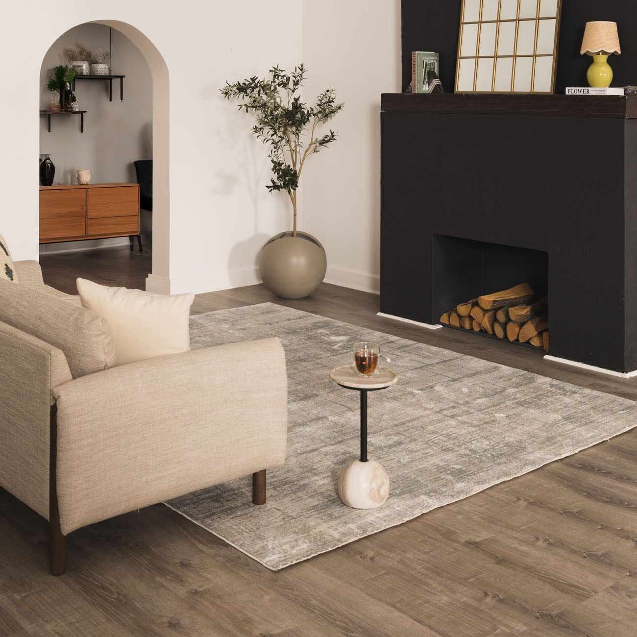 Gray Modern Abstract Design Machine Woven Rug - Image 12