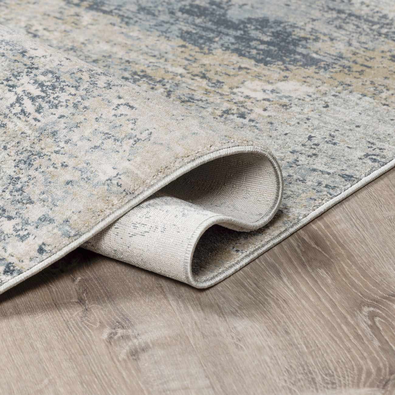 Gray Modern Abstract Machine Woven Rug - Image 6