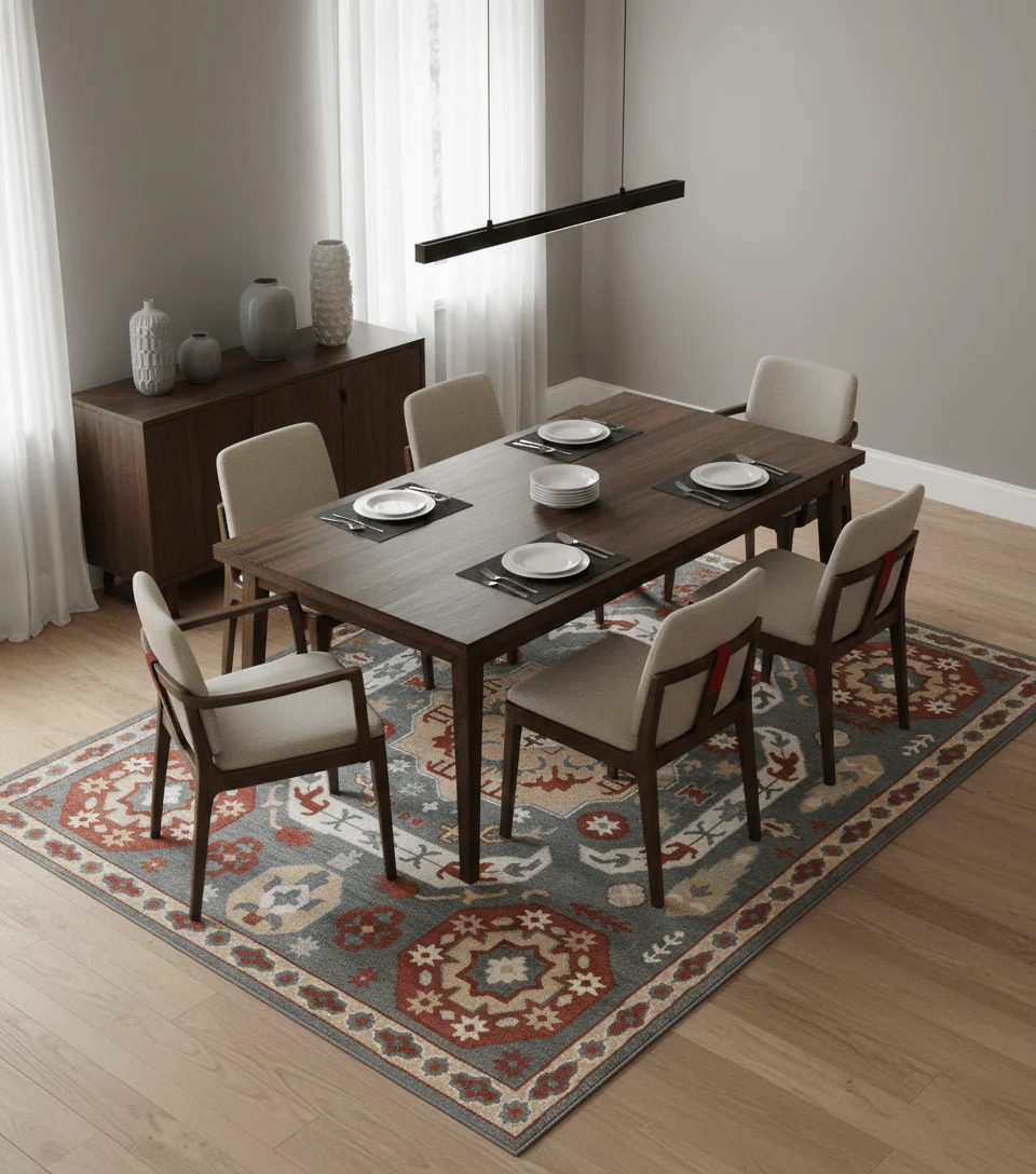 Custom Made Gray, Rust and Peach Traditional Medallion Mamluk Design wool Rug - Image 2