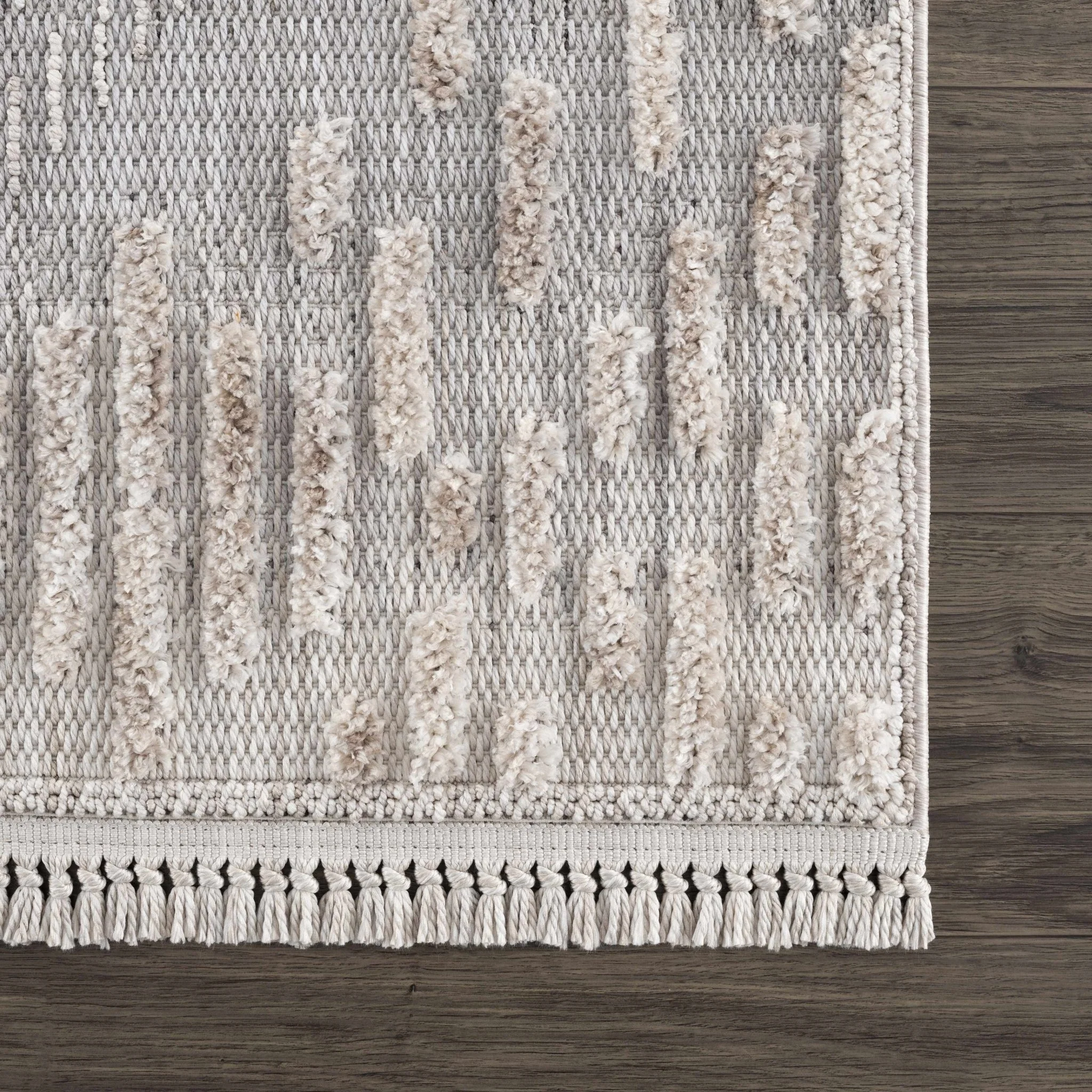 Modern Geometrical Gray, Silver and Charcoal high low texture area rug - Image 11