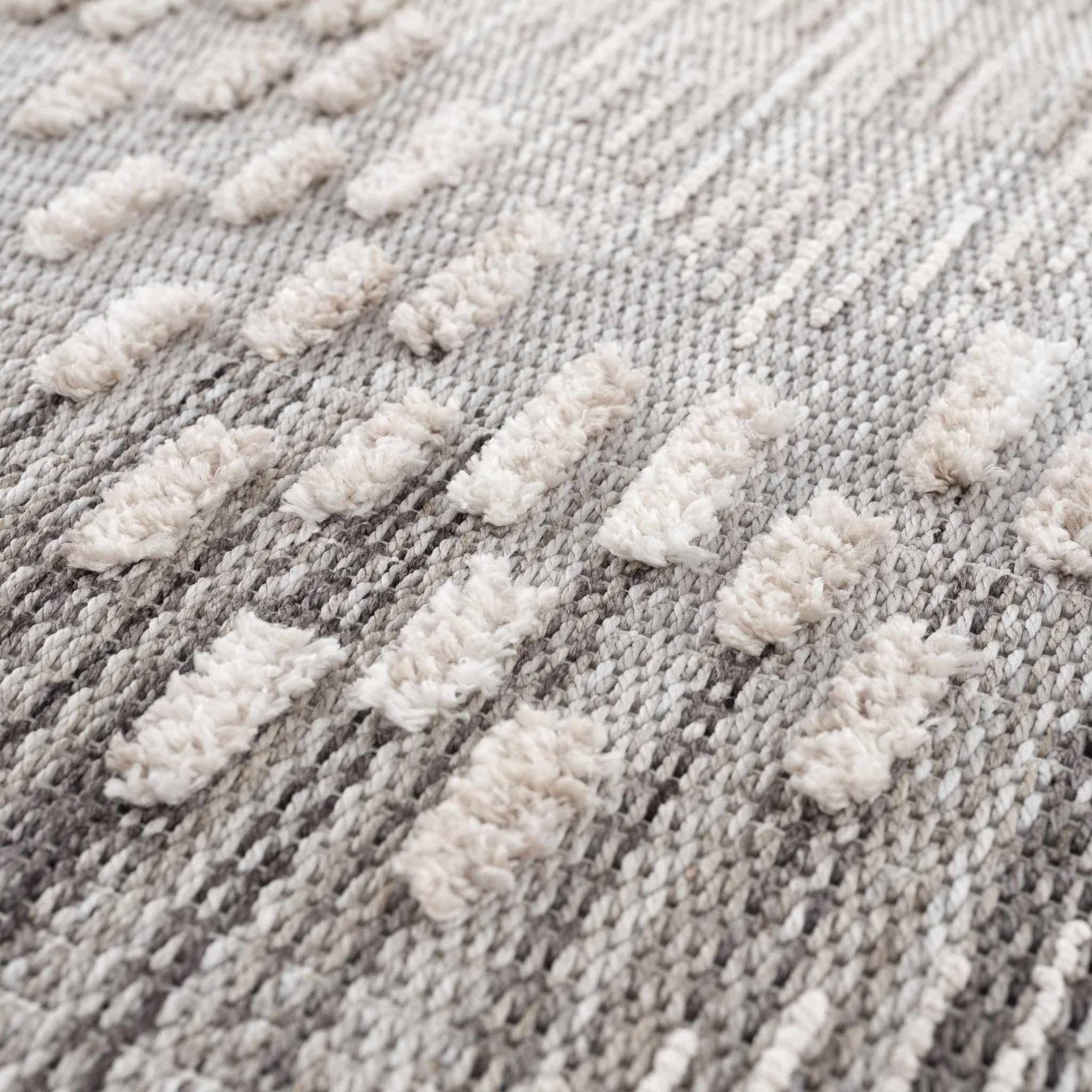 Modern Geometrical Gray, Silver and Charcoal high low texture area rug - Image 13