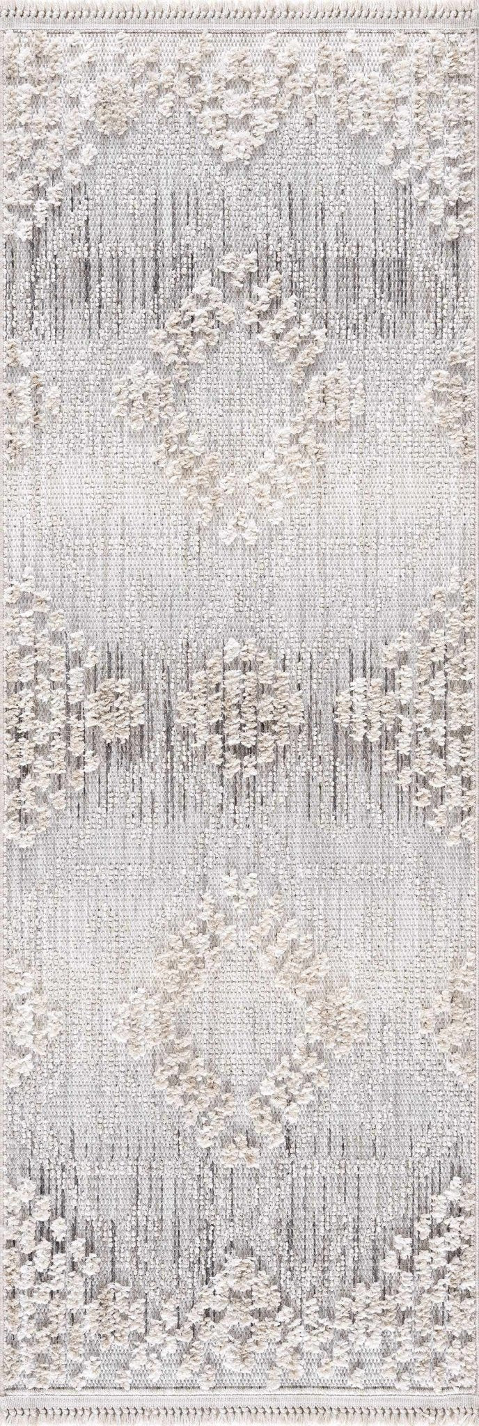 Modern Geometrical Gray, Silver and Charcoal high low texture area rug - Image 5