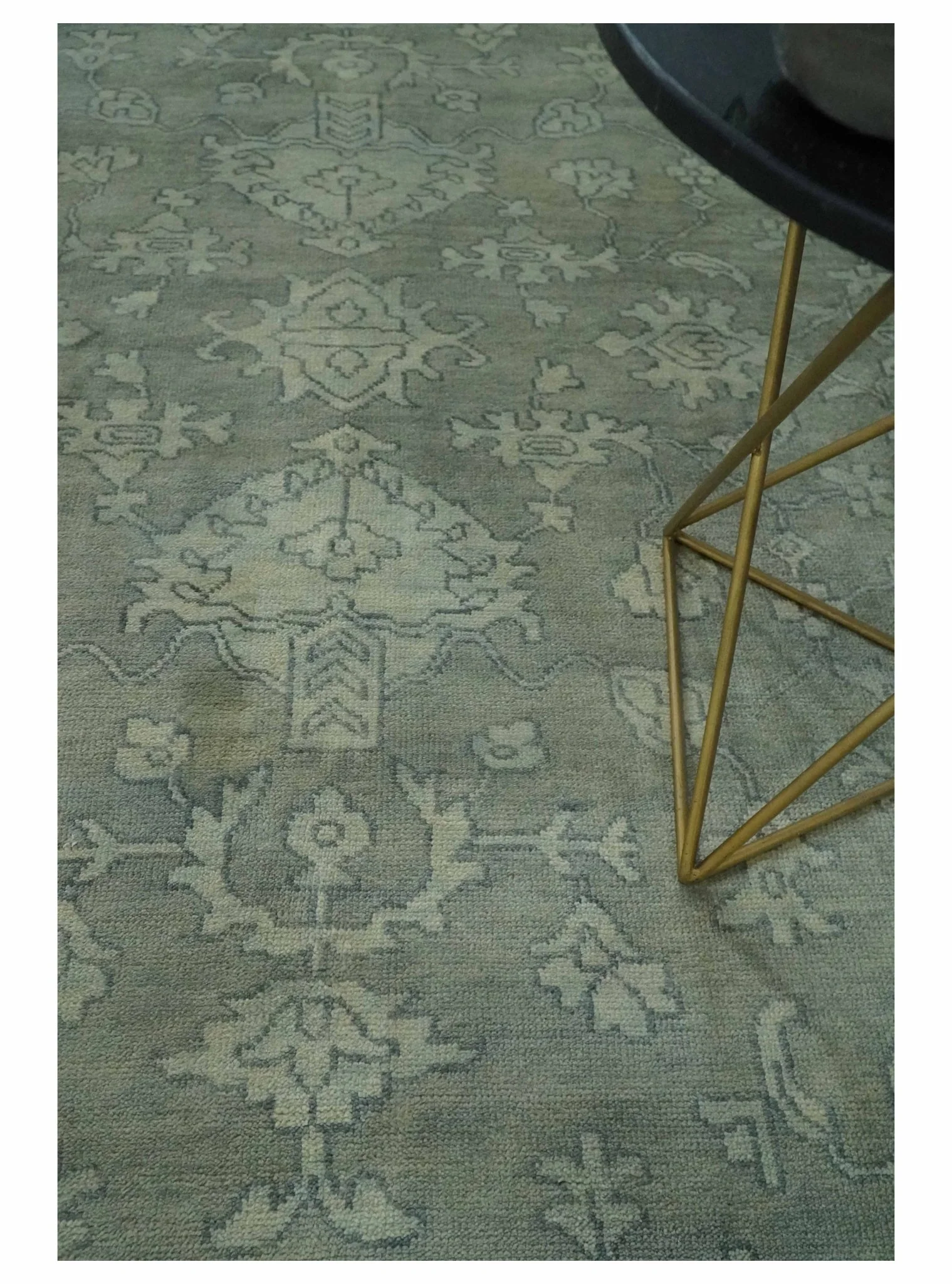 Gray, Silver and Charcoal Hand Knotted antique look Traditional Oushak 8x10 wool area Rug - Image 2