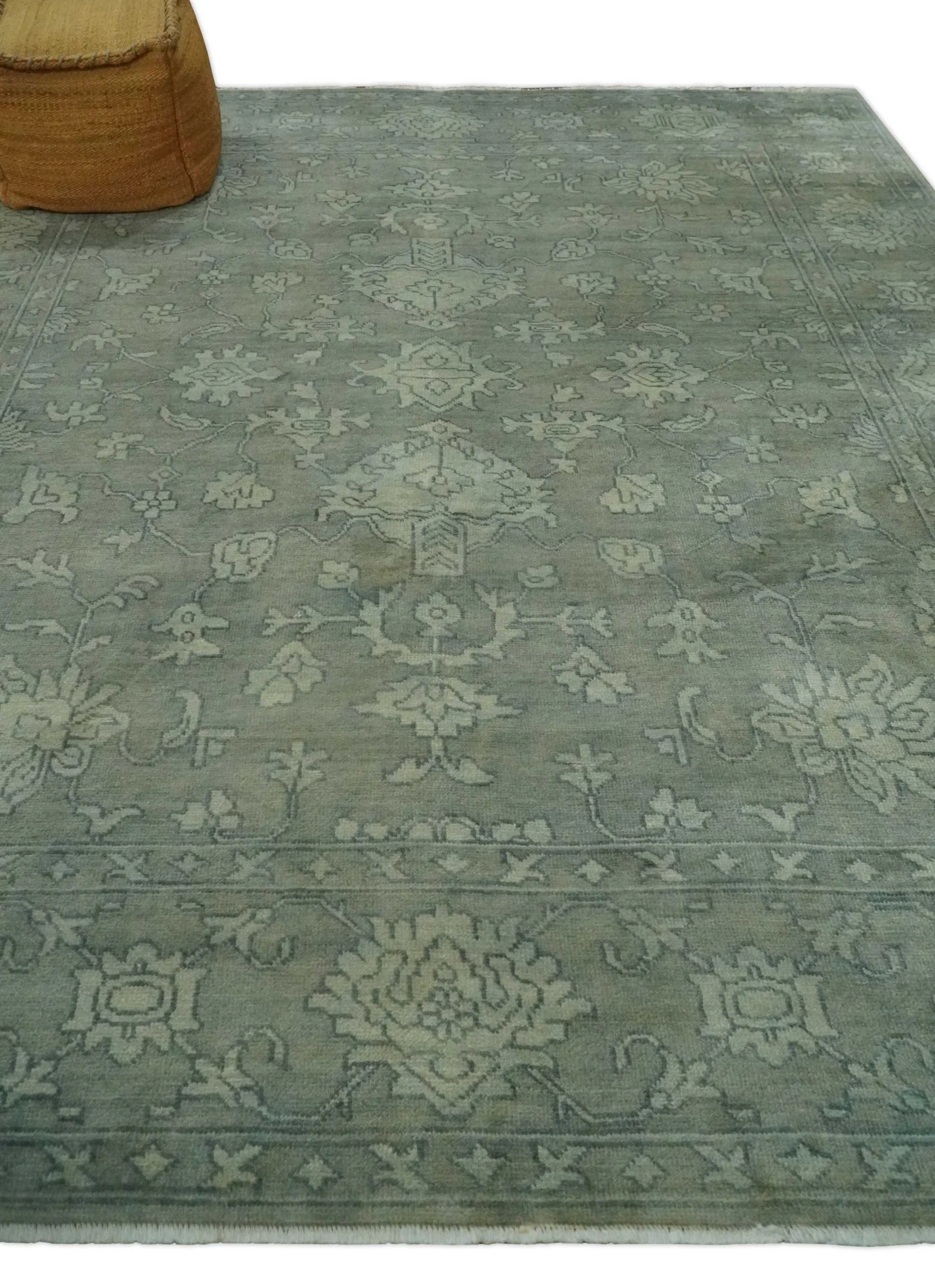 Gray, Silver and Charcoal Hand Knotted antique look Traditional Oushak 8x10 wool area Rug - Image 3