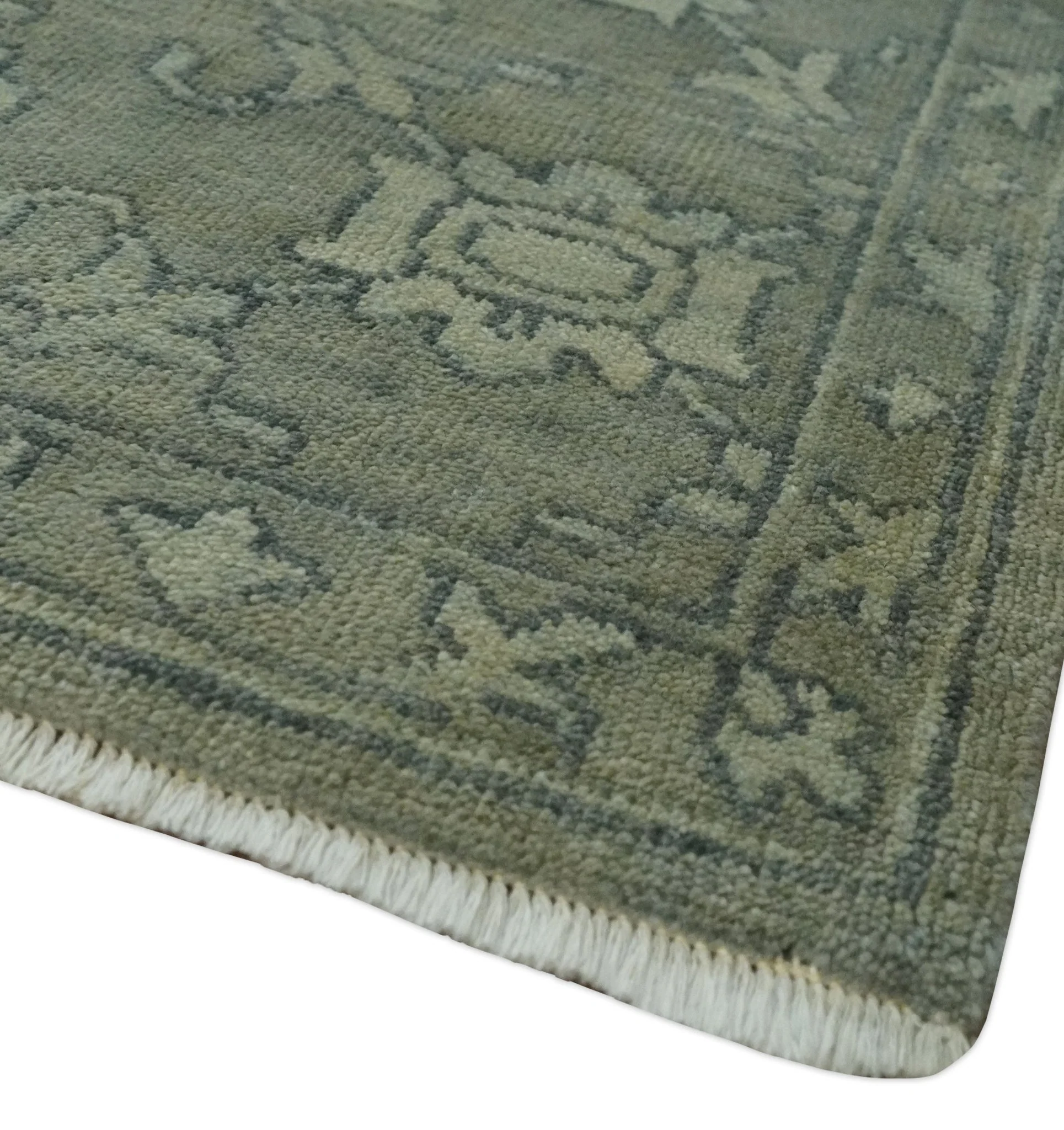 Gray, Silver and Charcoal Hand Knotted antique look Traditional Oushak 8x10 wool area Rug - Image 5