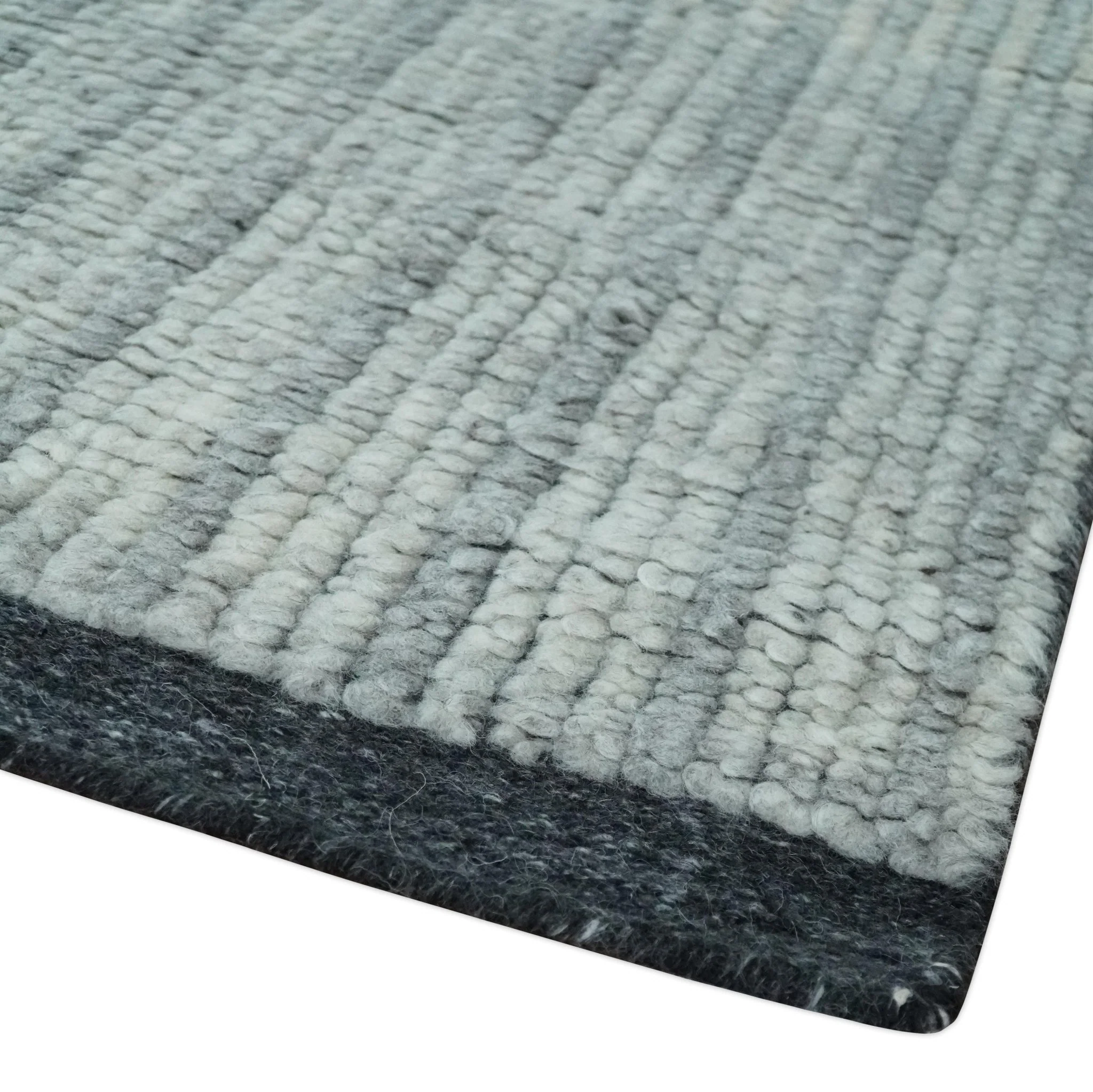 Gray, Silver and Ivory Traditional Hand Knotted 8x10 Wool Area Rug - Image 5