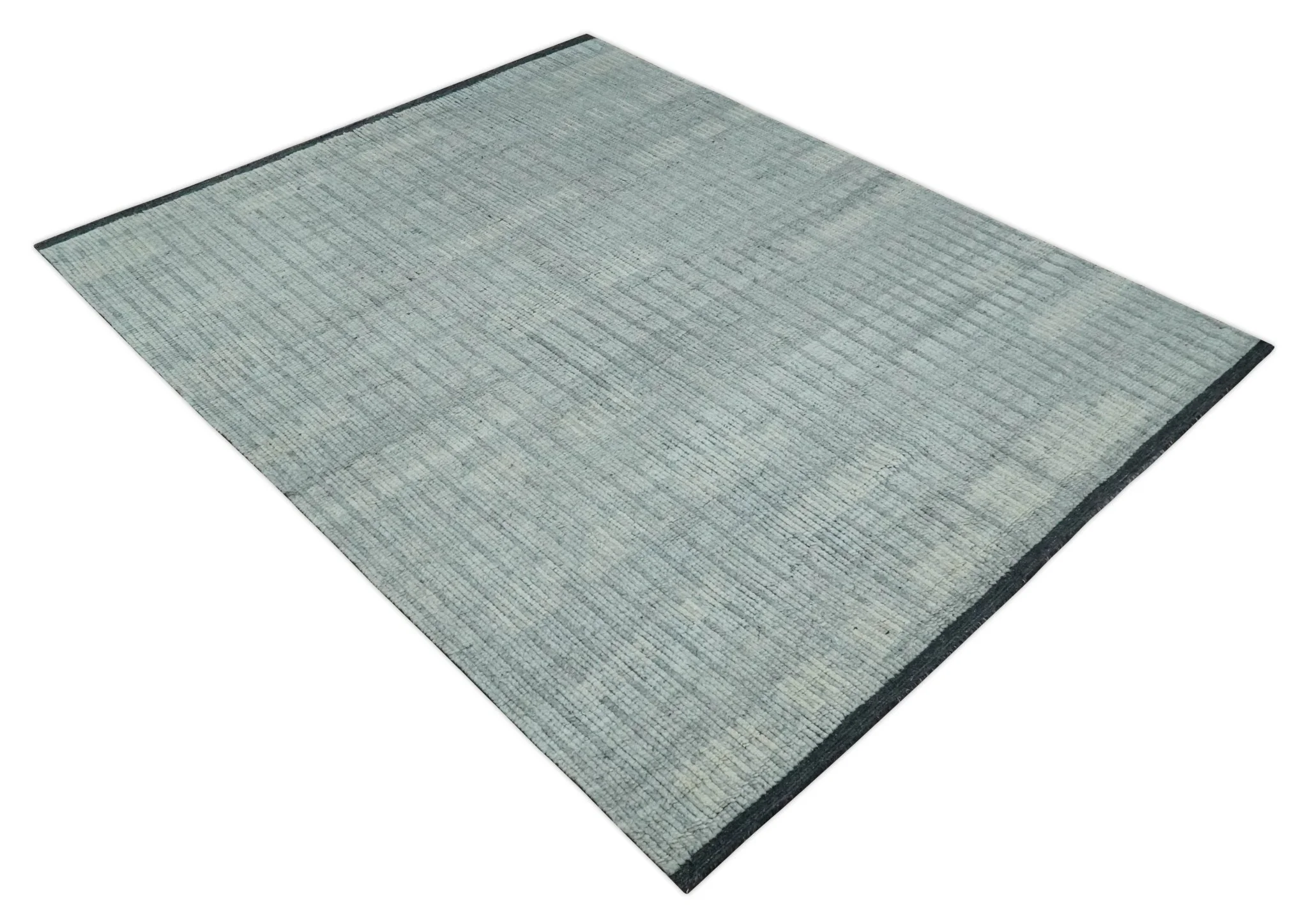 Gray, Silver and Ivory Traditional Hand Knotted 8x10 Wool Area Rug - Image 8