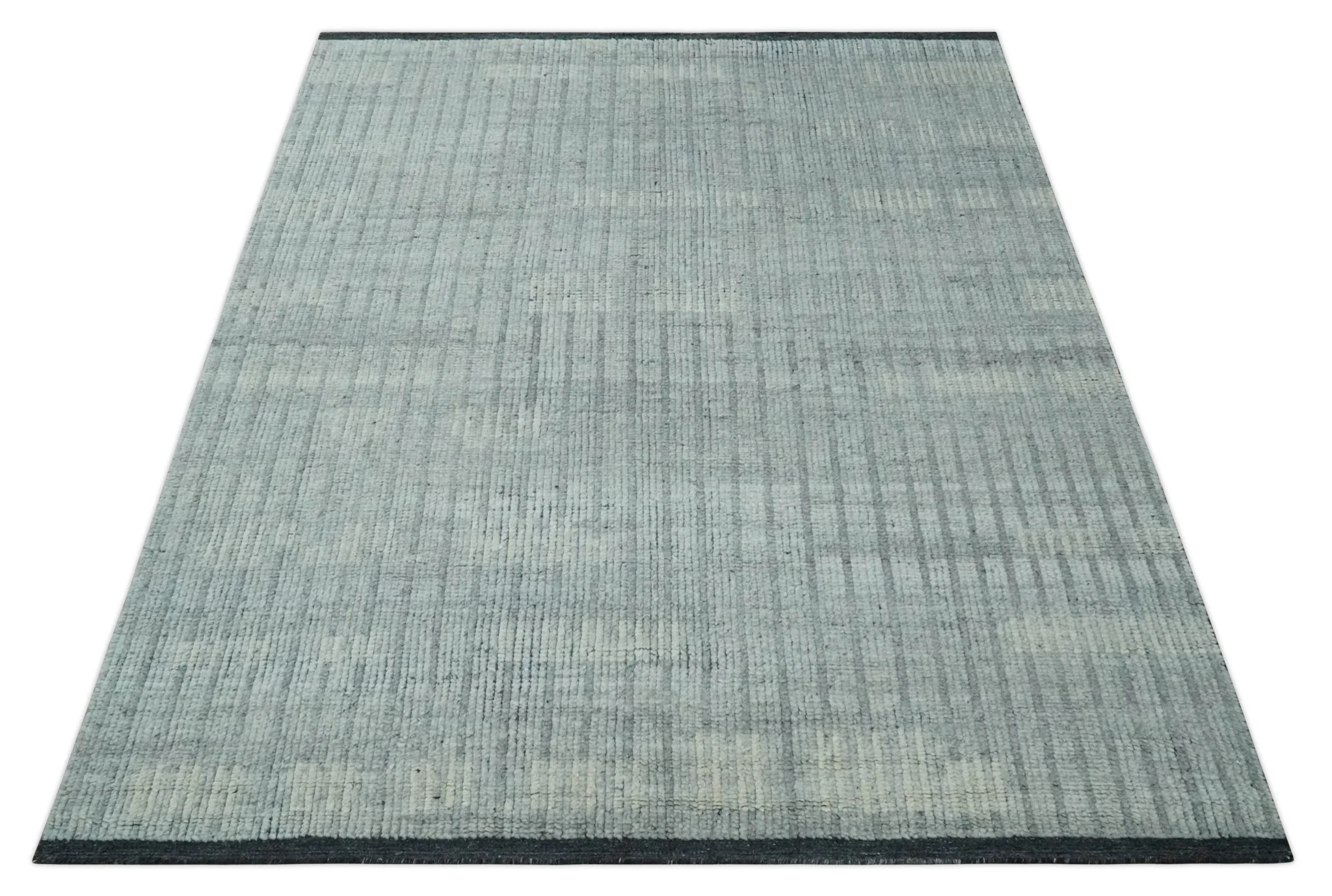 Gray, Silver and Ivory Traditional Hand Knotted 8x10 Wool Area Rug - Image 9