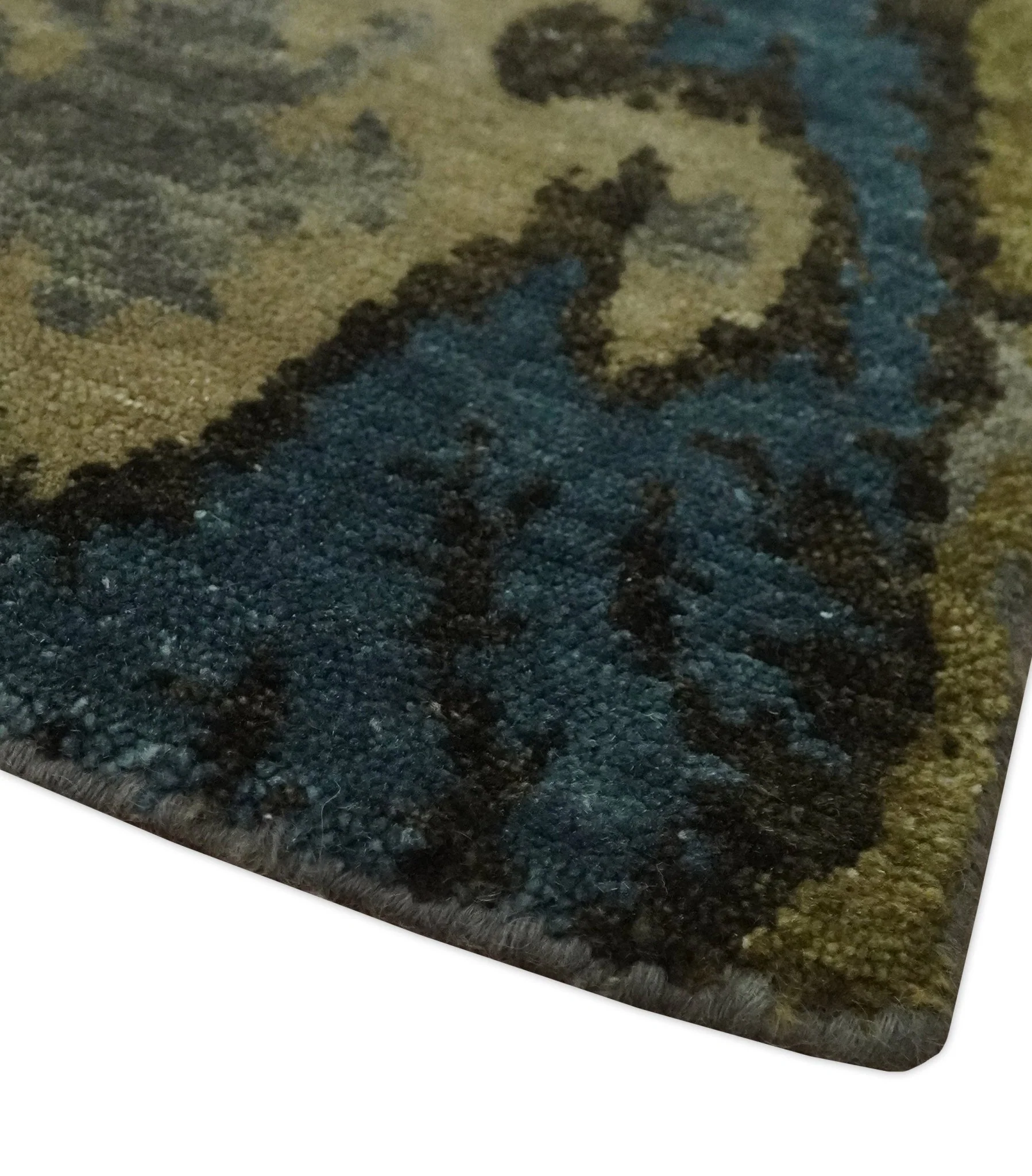 Gray, Teal, Beige and Silver Antique Ikat Design 8x10 wool Area Rug - Image 5