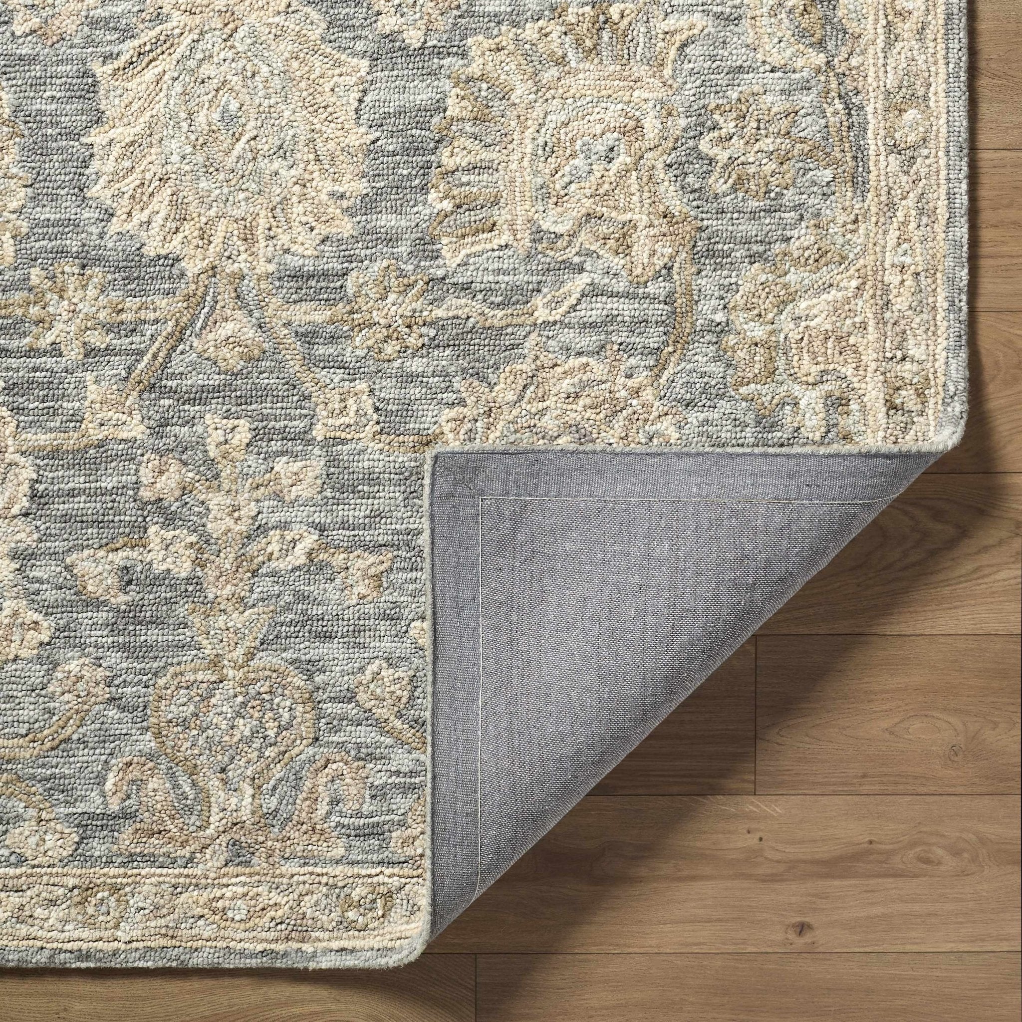 Gray Traditional Oushak Design Hand Tufted Wool Area Rug - Image 5