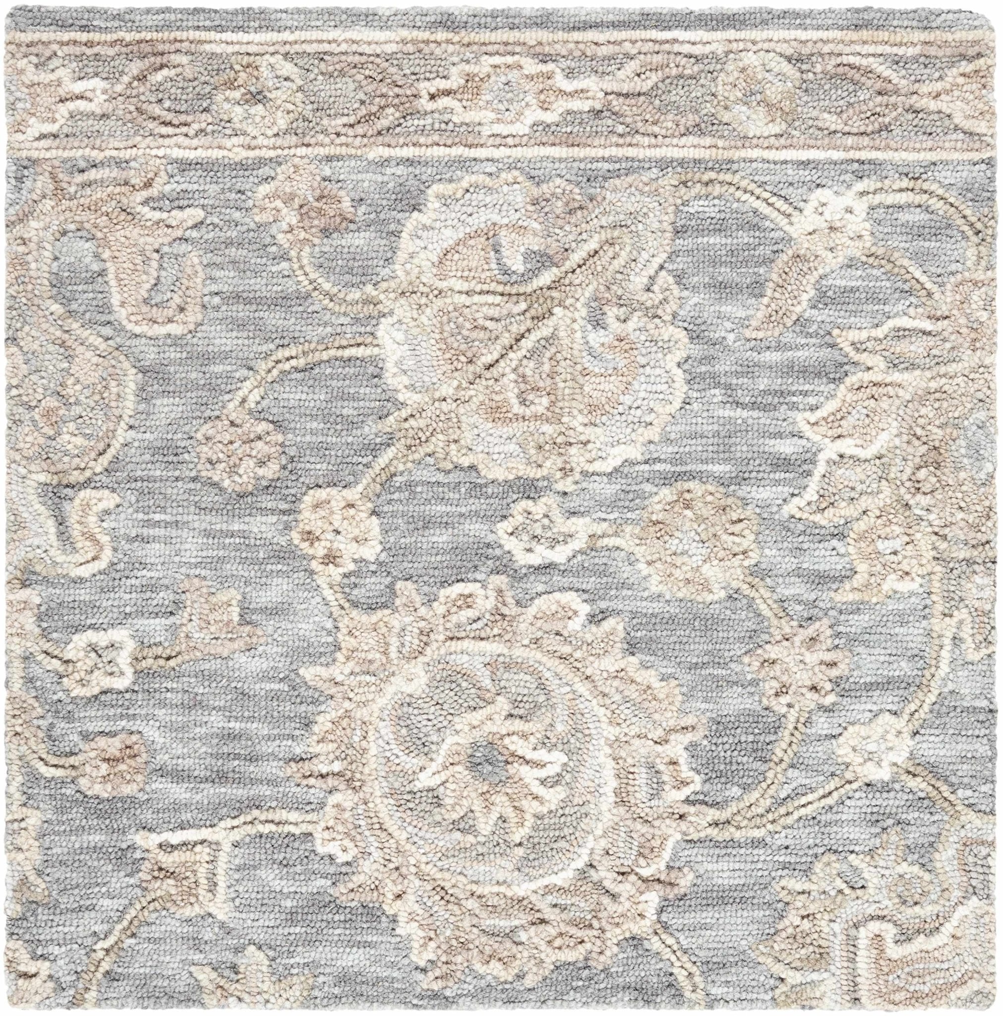 Gray Traditional Oushak Design Hand Tufted Wool Area Rug - Image 6