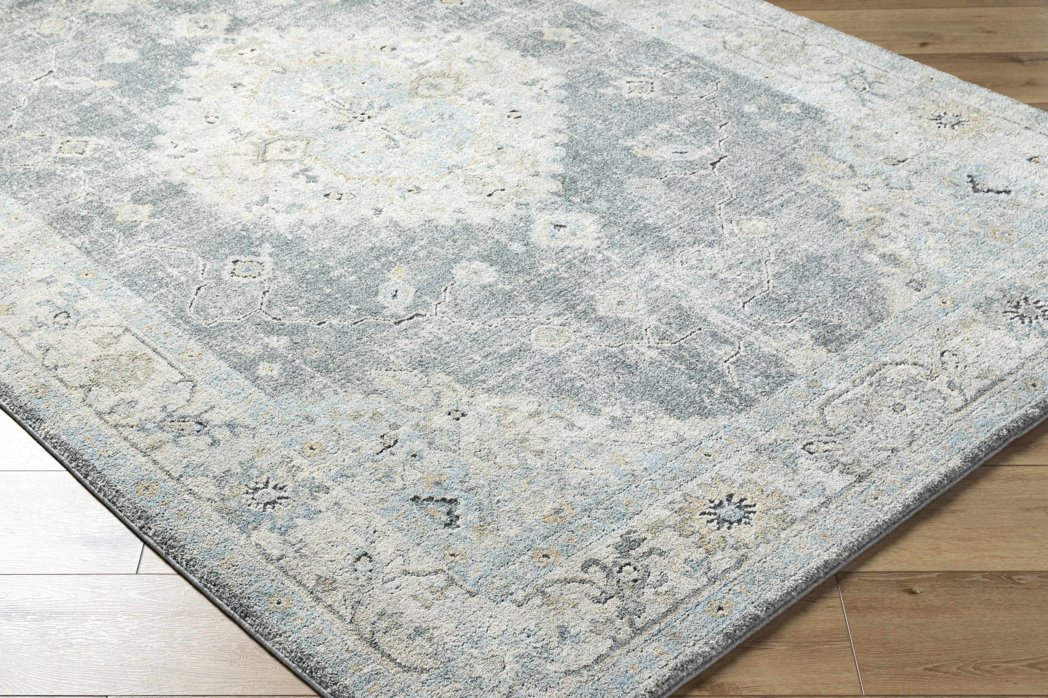 Gray Traditional Style Machine Woven Area Rug - Image 3