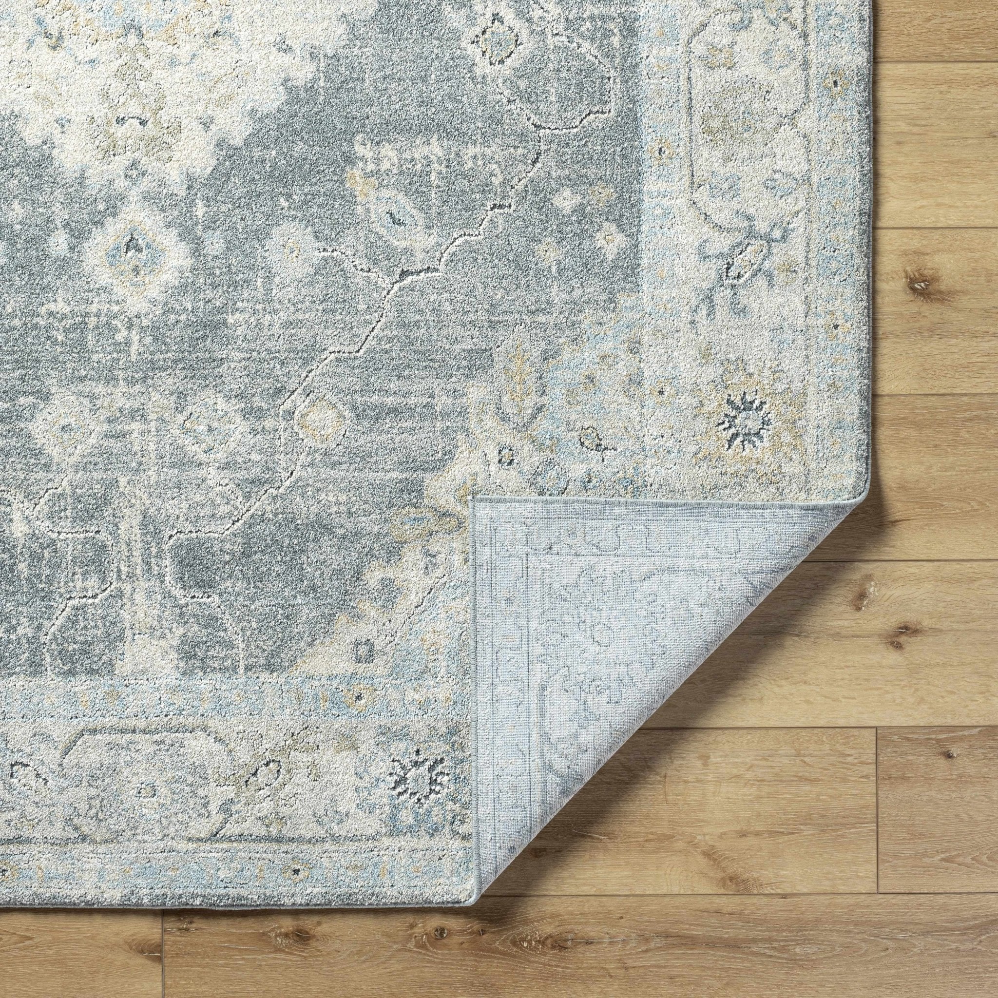 Gray Traditional Style Machine Woven Area Rug - Image 4