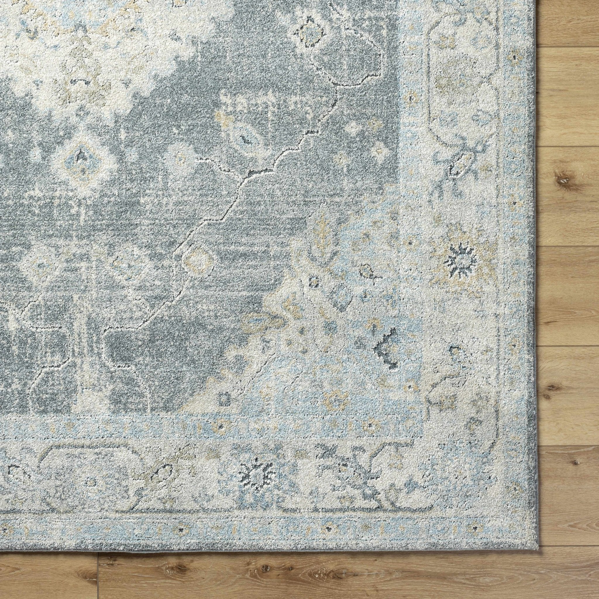 Gray Traditional Style Machine Woven Area Rug - Image 6