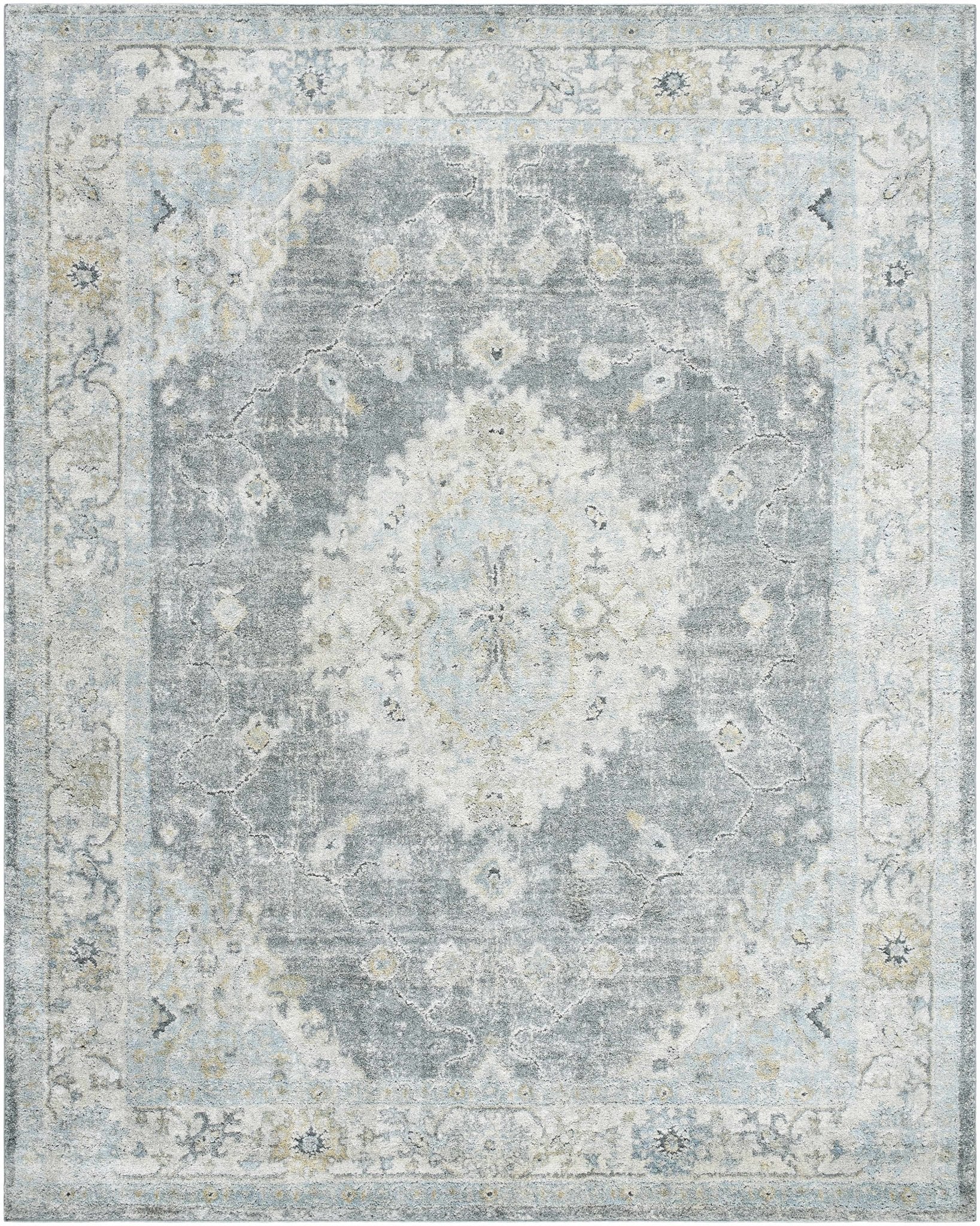 Gray Traditional Style Machine Woven Area Rug - Image 9