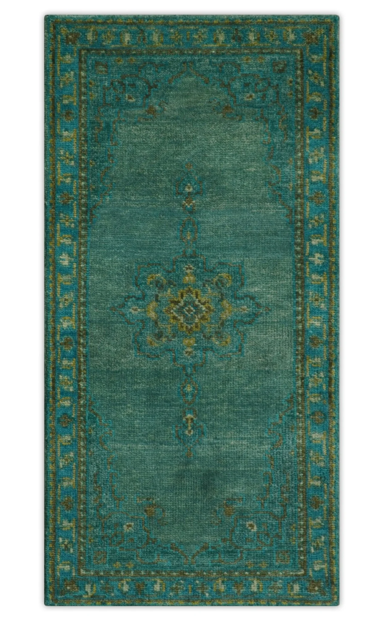 Custom Made Green Hand Knotted Antique Style  Multi Size Traditional Wool Rug - Image 11