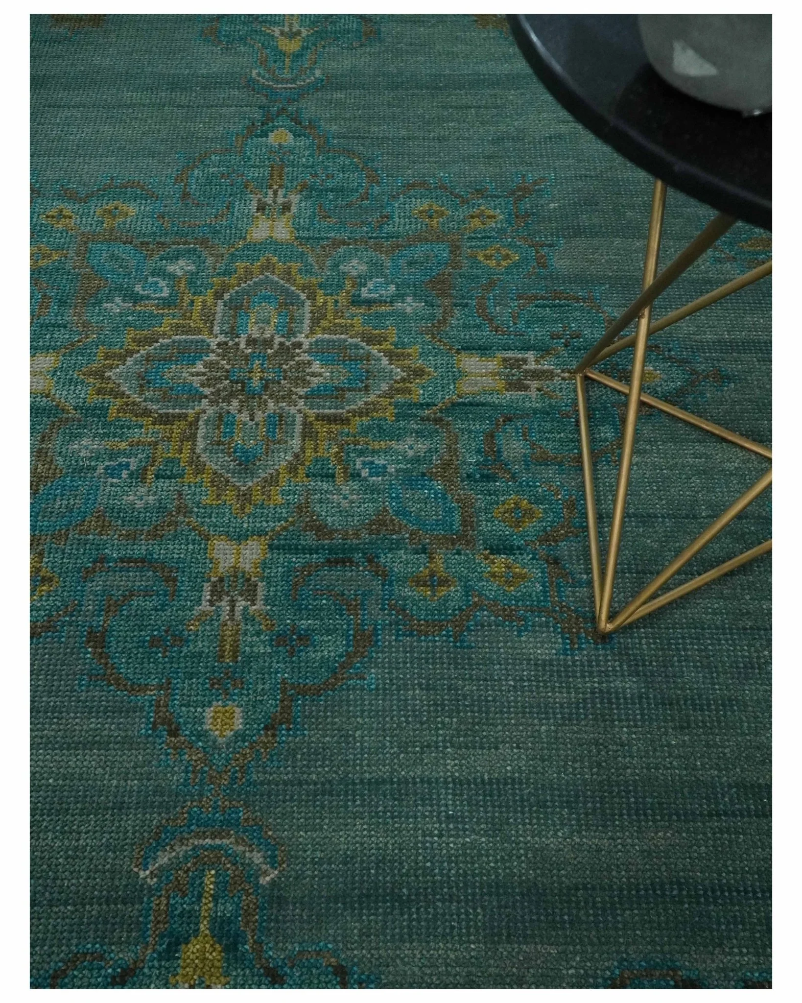 Custom Made Green Hand Knotted Antique Style  Multi Size Traditional Wool Rug - Image 2